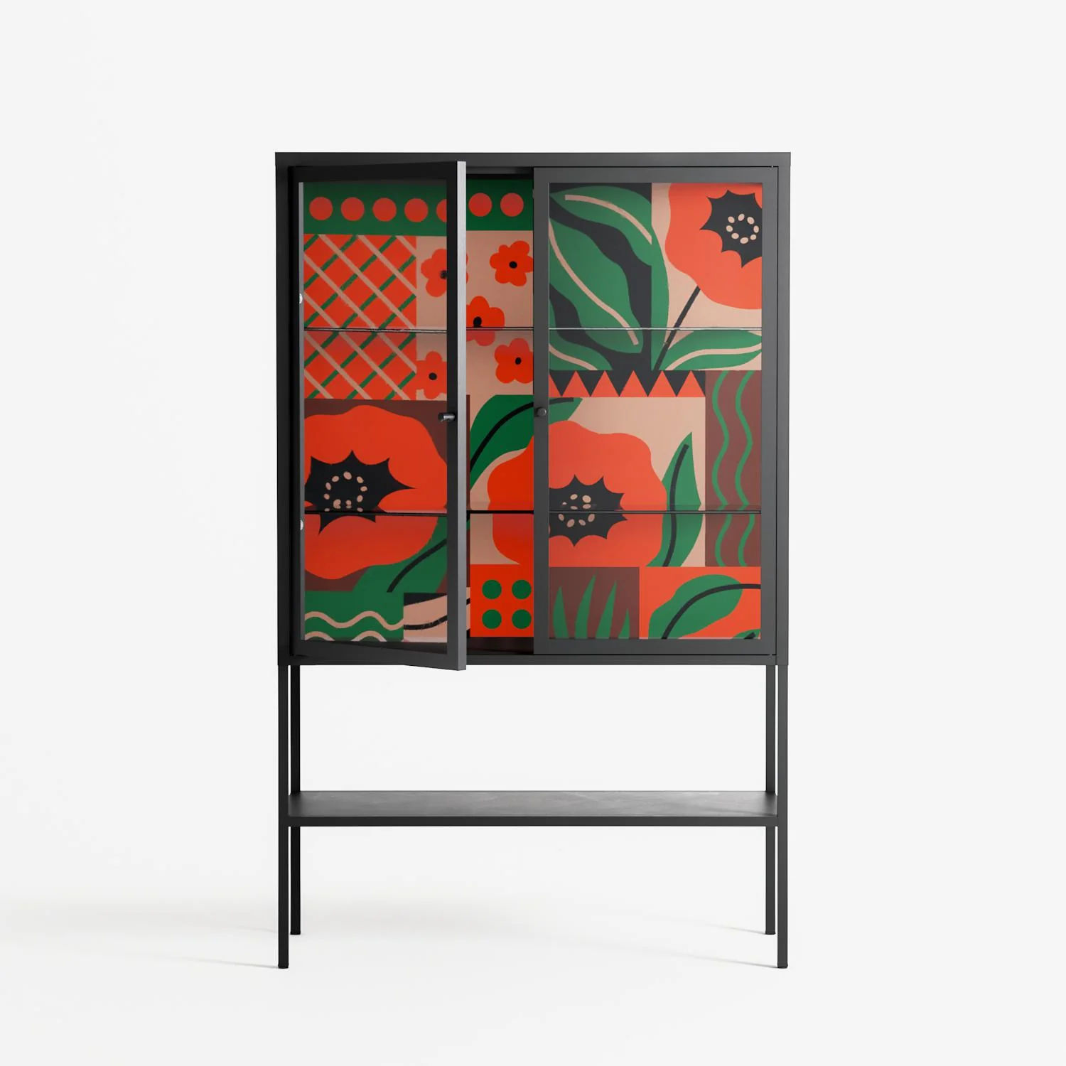 Flower B - Loft Cabinet - Heather Zhou - Antracite - Clear glass - Image 2