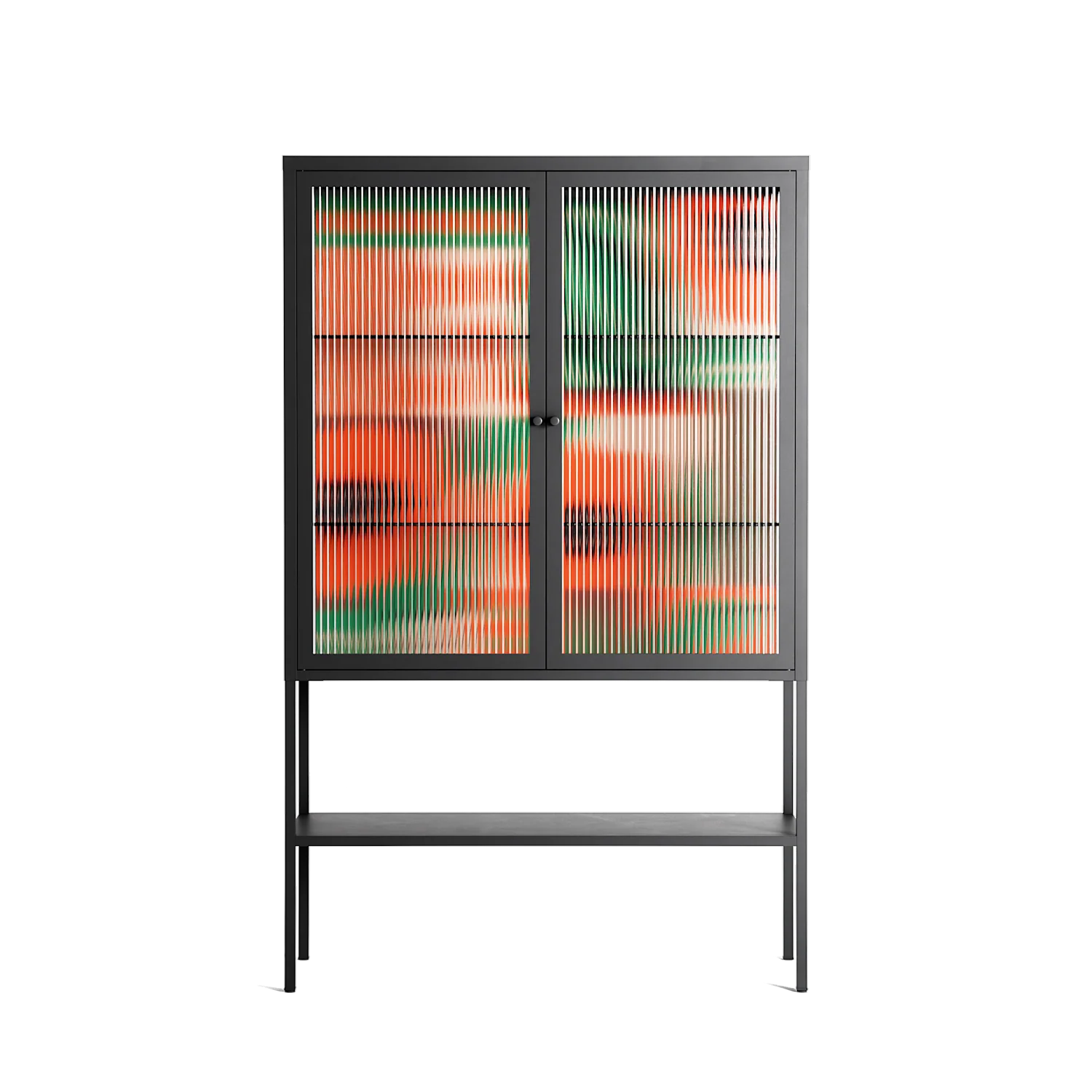 Flower B - Loft Cabinet - Heather Zhou - Antracite - Reeded glass