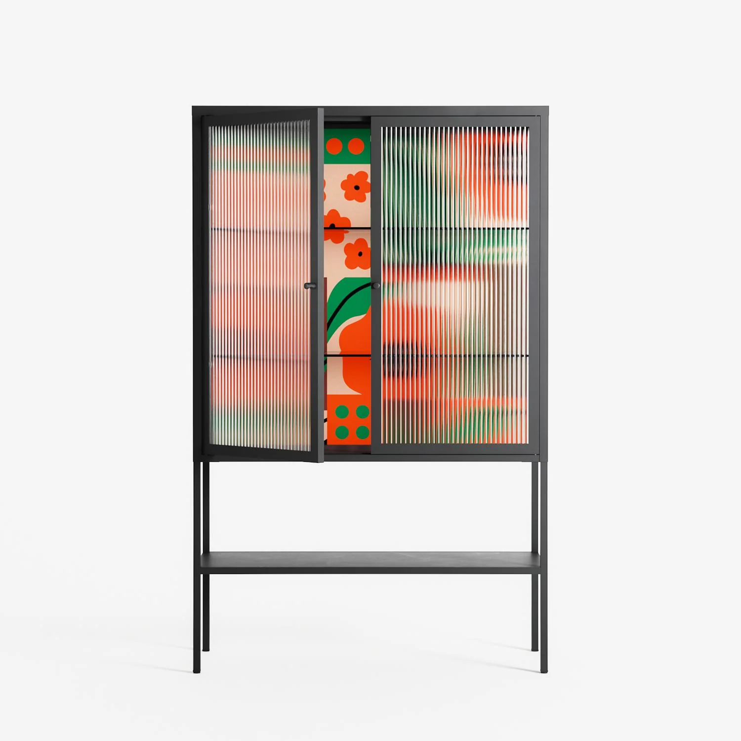 Flower B - Loft Cabinet - Heather Zhou - Antracite - Reeded glass - Image 2