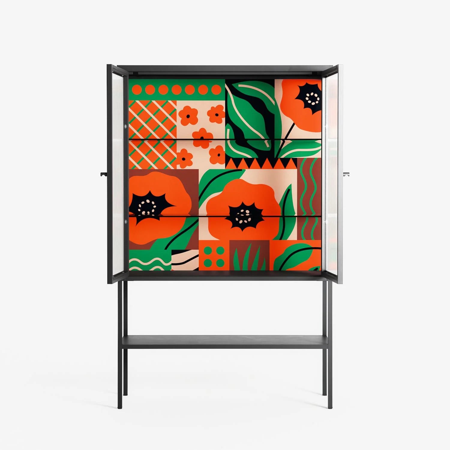 Flower B - Loft Cabinet - Heather Zhou - Antracite - Reeded glass - Image 3