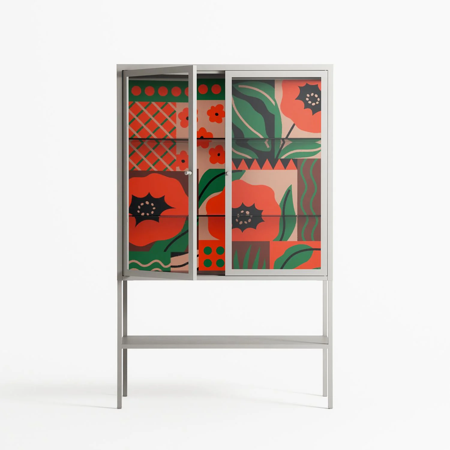 Flower B - Loft Cabinet - Heather Zhou - Chalk - Clear glass - Image 2