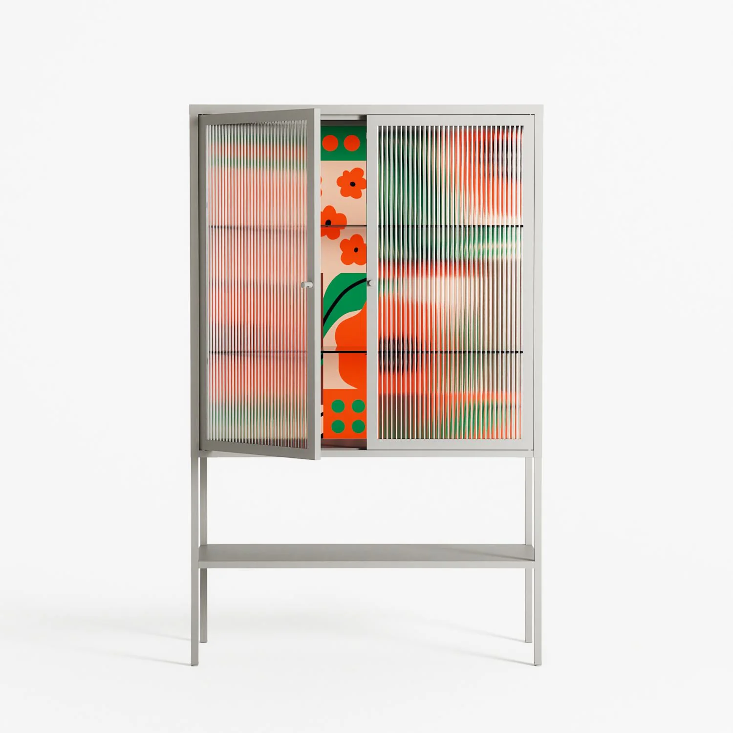 Flower B - Loft Cabinet - Heather Zhou - Chalk - Reeded glass - Image 2