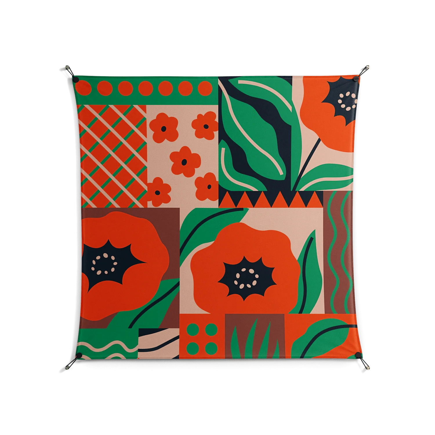 Flower B - Work On Wall - Heather Zhou - Black - 140 x 140 cm