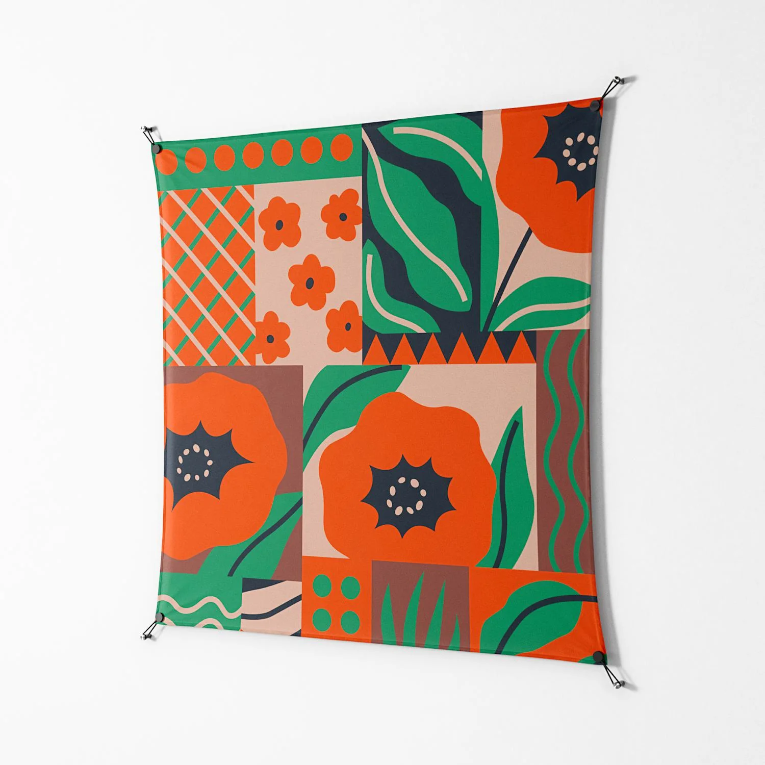 Flower B - Work On Wall - Heather Zhou - Black - 140 x 140 cm - Image 2