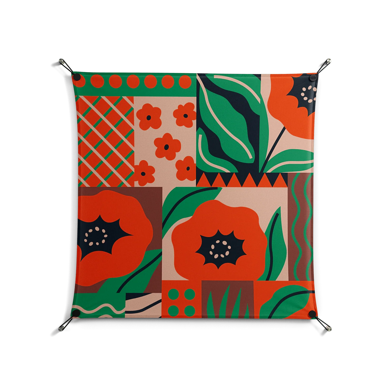 Flower B - Work On Wall - Heather Zhou - Black - 90 x 90 cm