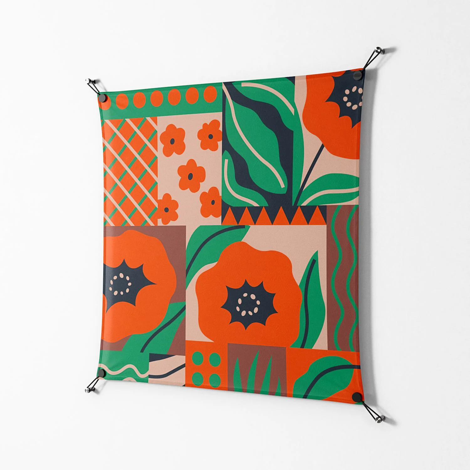Flower B - Work On Wall - Heather Zhou - Black - 90 x 90 cm - Image 2