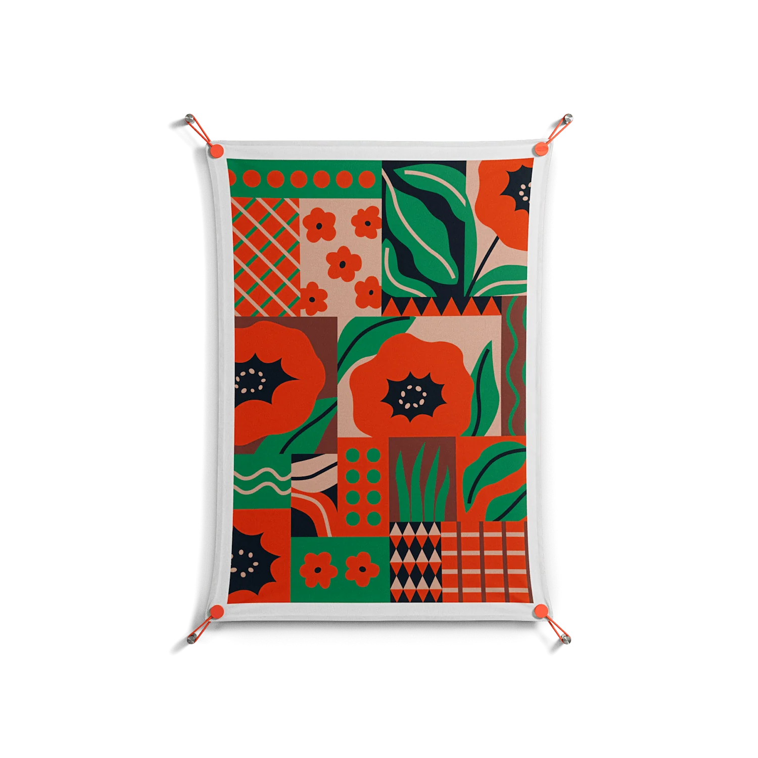 Flower B - Work On Wall - Heather Zhou - Orange - 70 x 100 cm