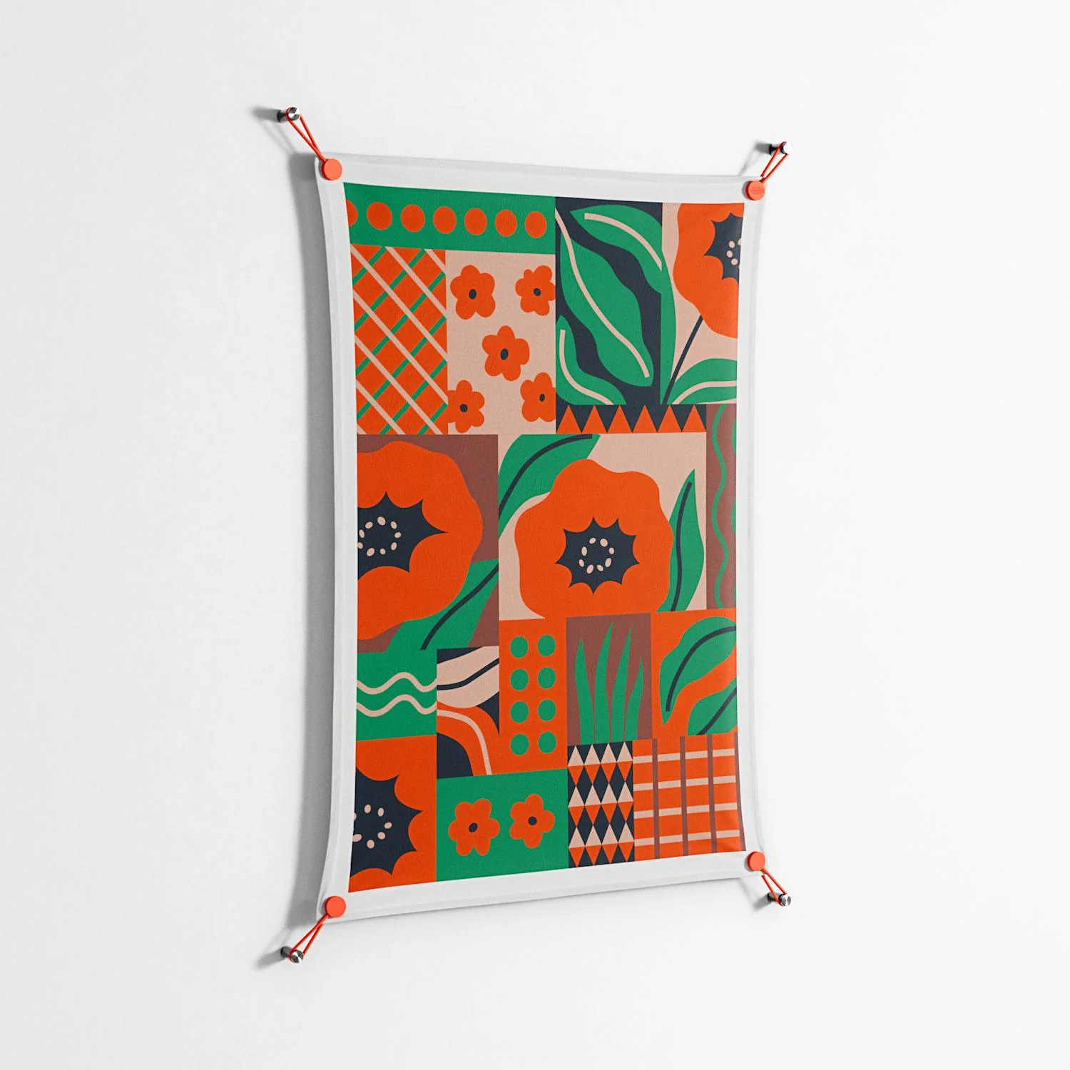 Flower B - Work On Wall - Heather Zhou - Orange - 70 x 100 cm - Image 2