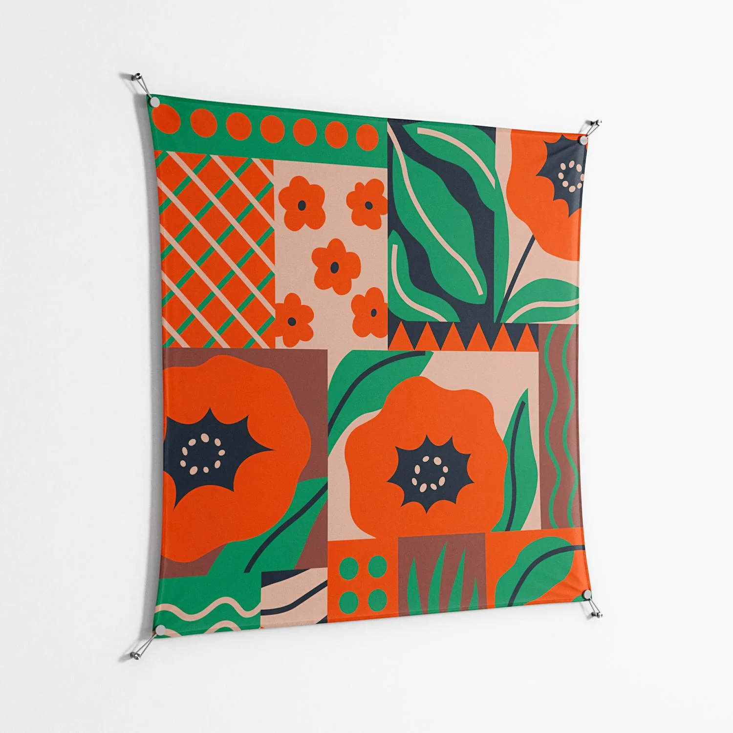 Flower B - Work On Wall - Heather Zhou - Silver - 140 x 140 cm - Image 2