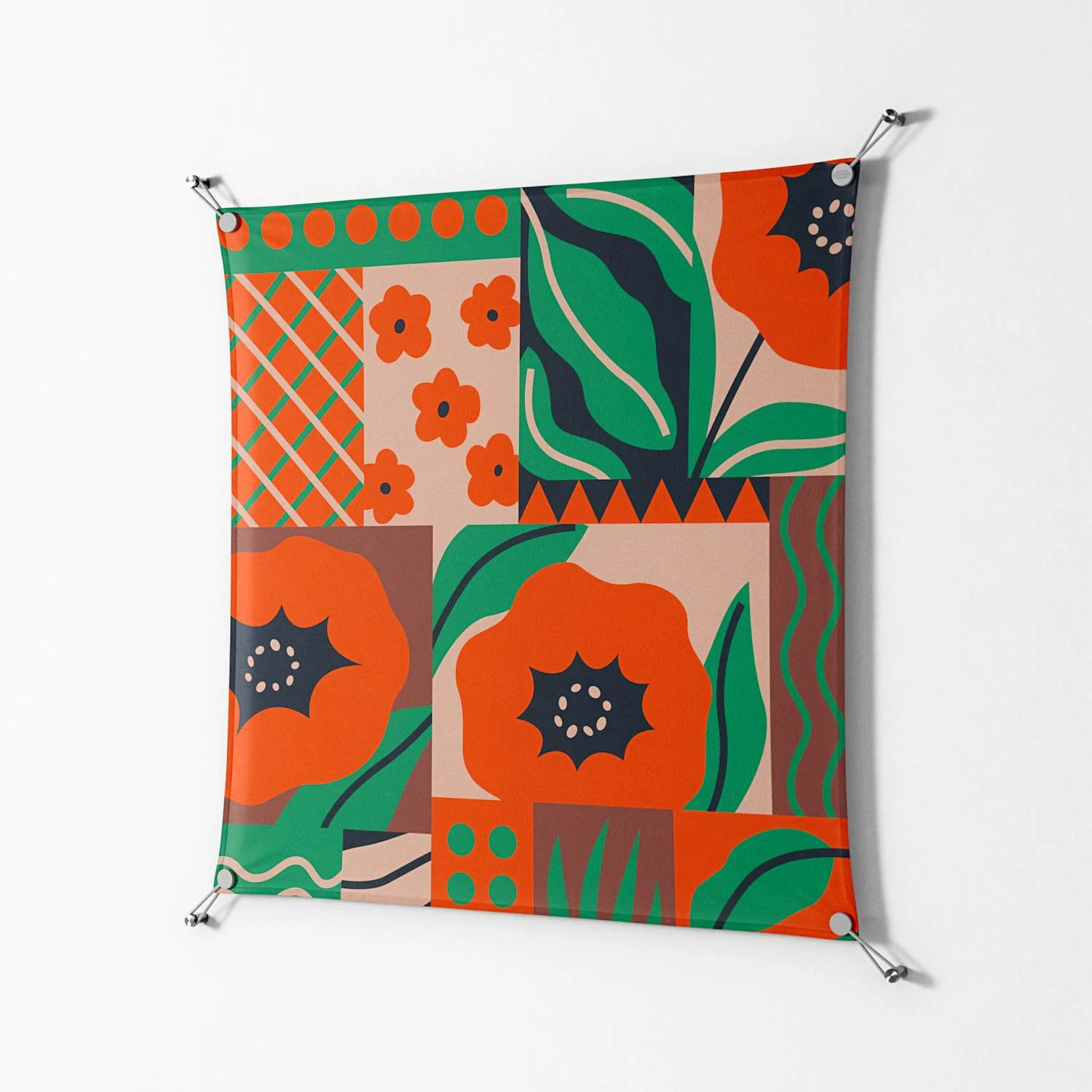Flower B - Work On Wall - Heather Zhou - Silver - 90 x 90 cm - Image 2