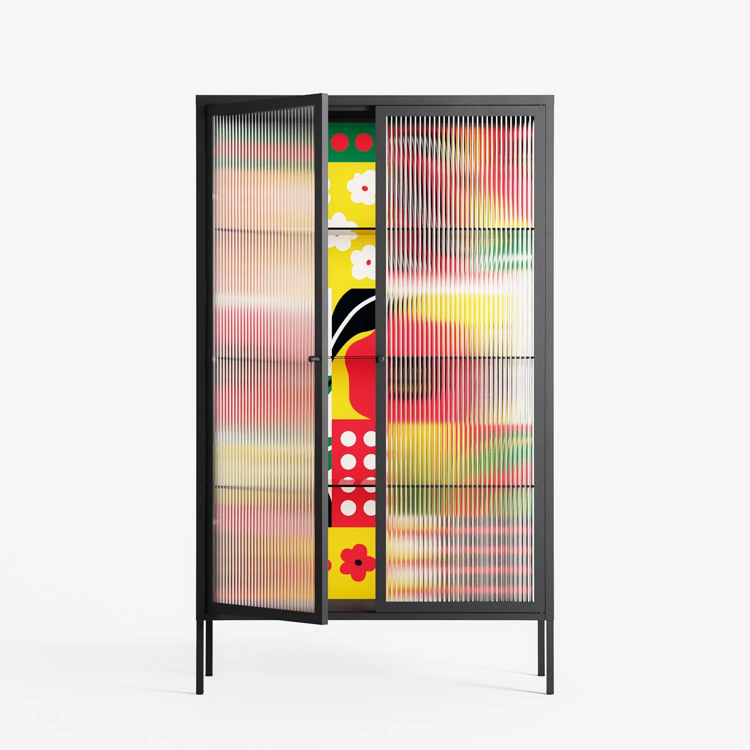 Flower C - Cabinet - Heather Zhou - Antracite - Reeded glass - Image 2