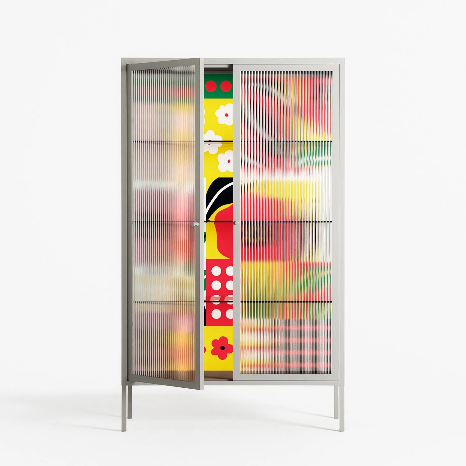 Flower C - Cabinet - Heather Zhou - Chalk - Reeded glass - Image 2