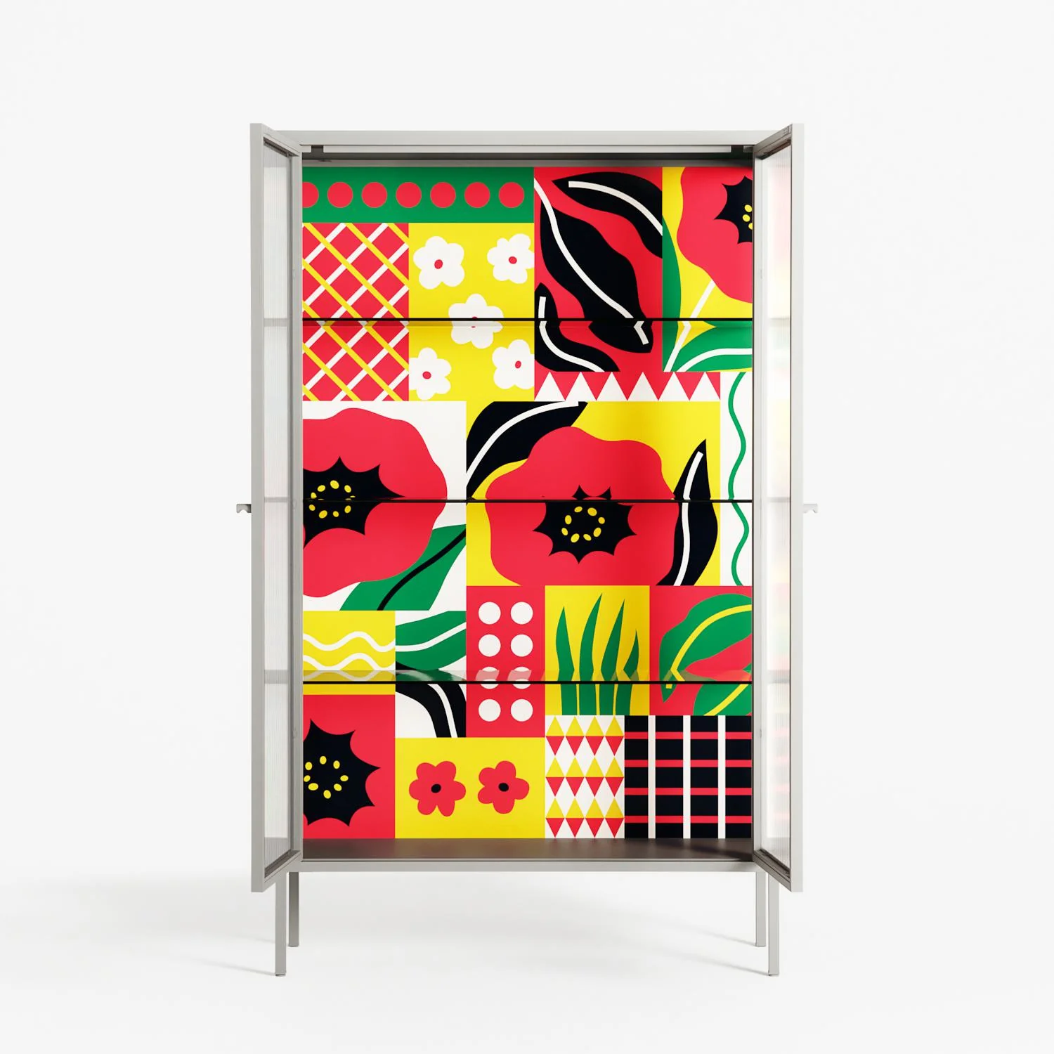 Flower C - Cabinet - Heather Zhou - Chalk - Reeded glass - Image 3