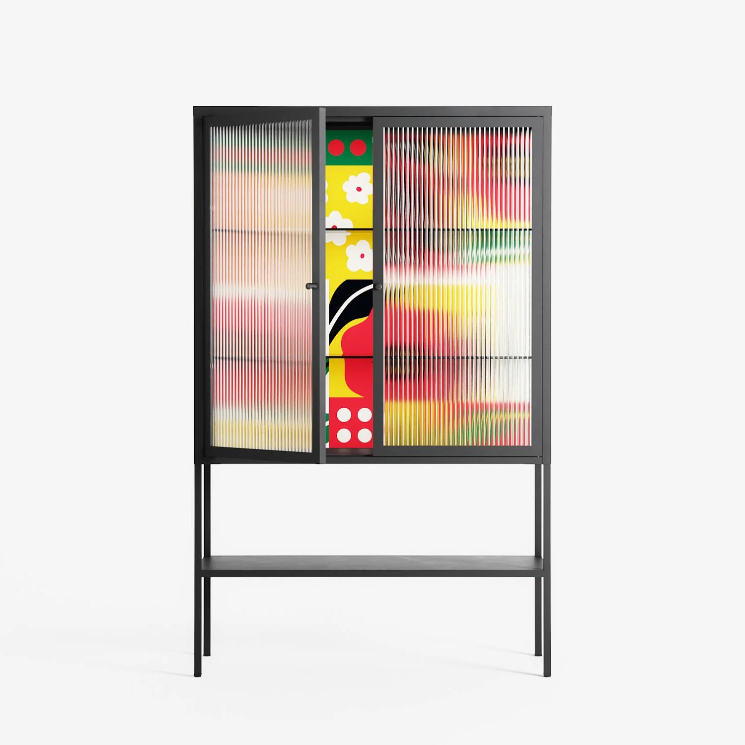 Flower C - Loft Cabinet - Heather Zhou - Antracite - Reeded glass - Image 2
