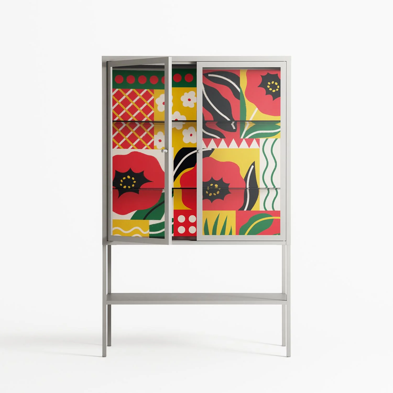 Flower C - Loft Cabinet - Heather Zhou - Chalk - Clear glass - Image 2