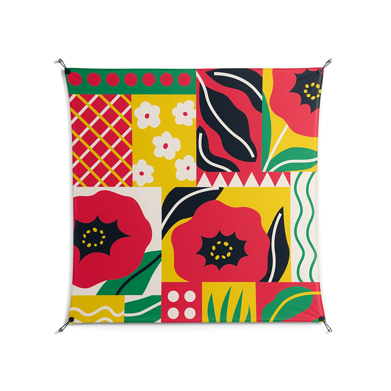 Flower C - Work On Wall - Heather Zhou - Black - 140 x 140 cm