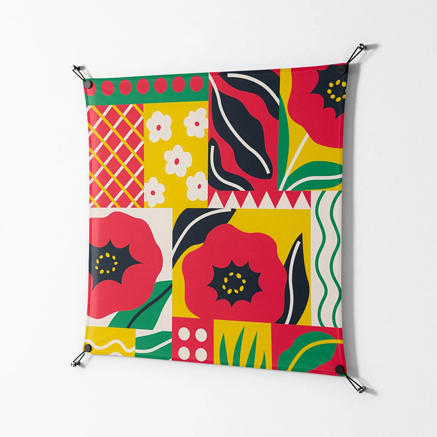 Flower C - Work On Wall - Heather Zhou - Black - 90 x 90 cm - Image 2