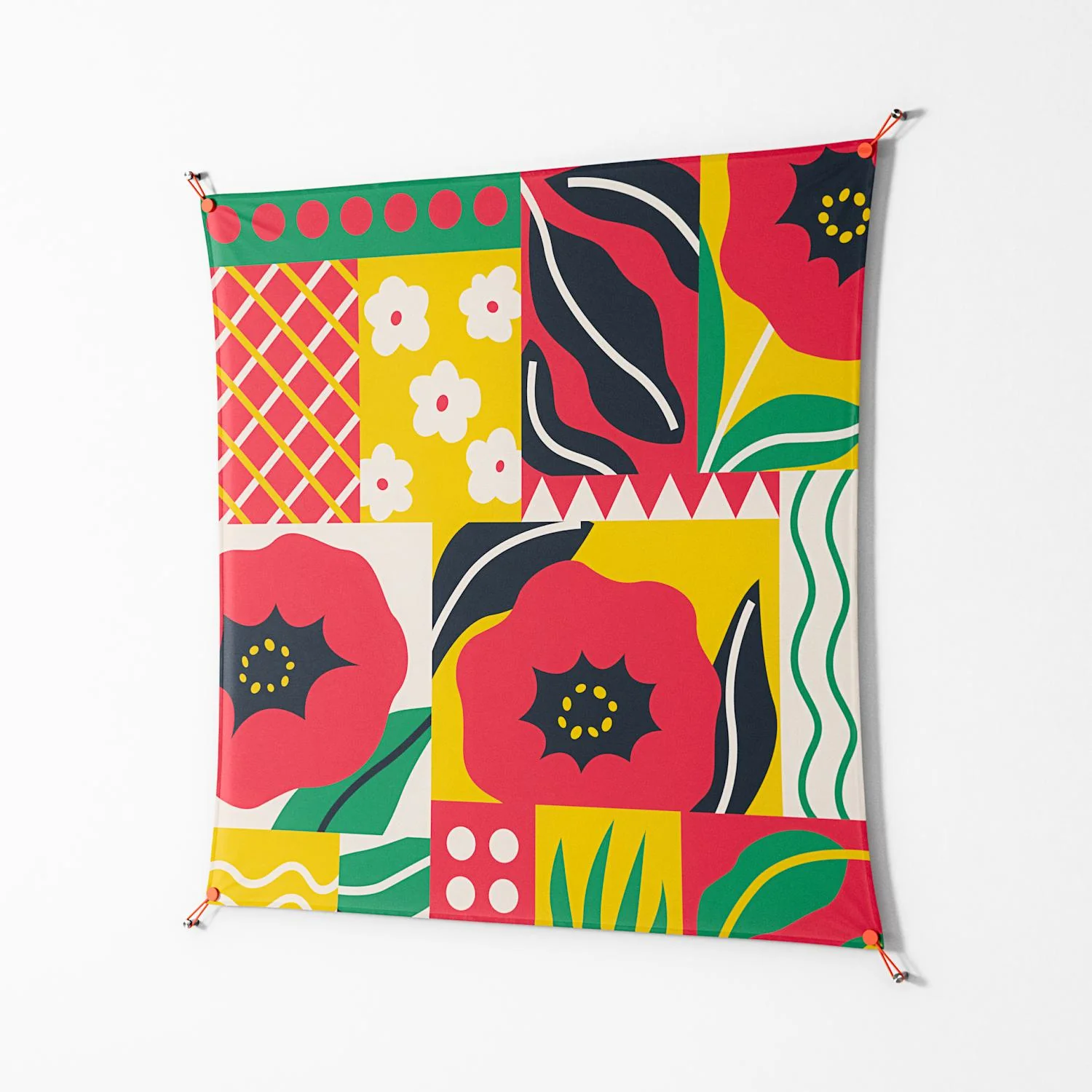 Flower C - Work On Wall - Heather Zhou - Orange - 140 x 140 cm - Image 2