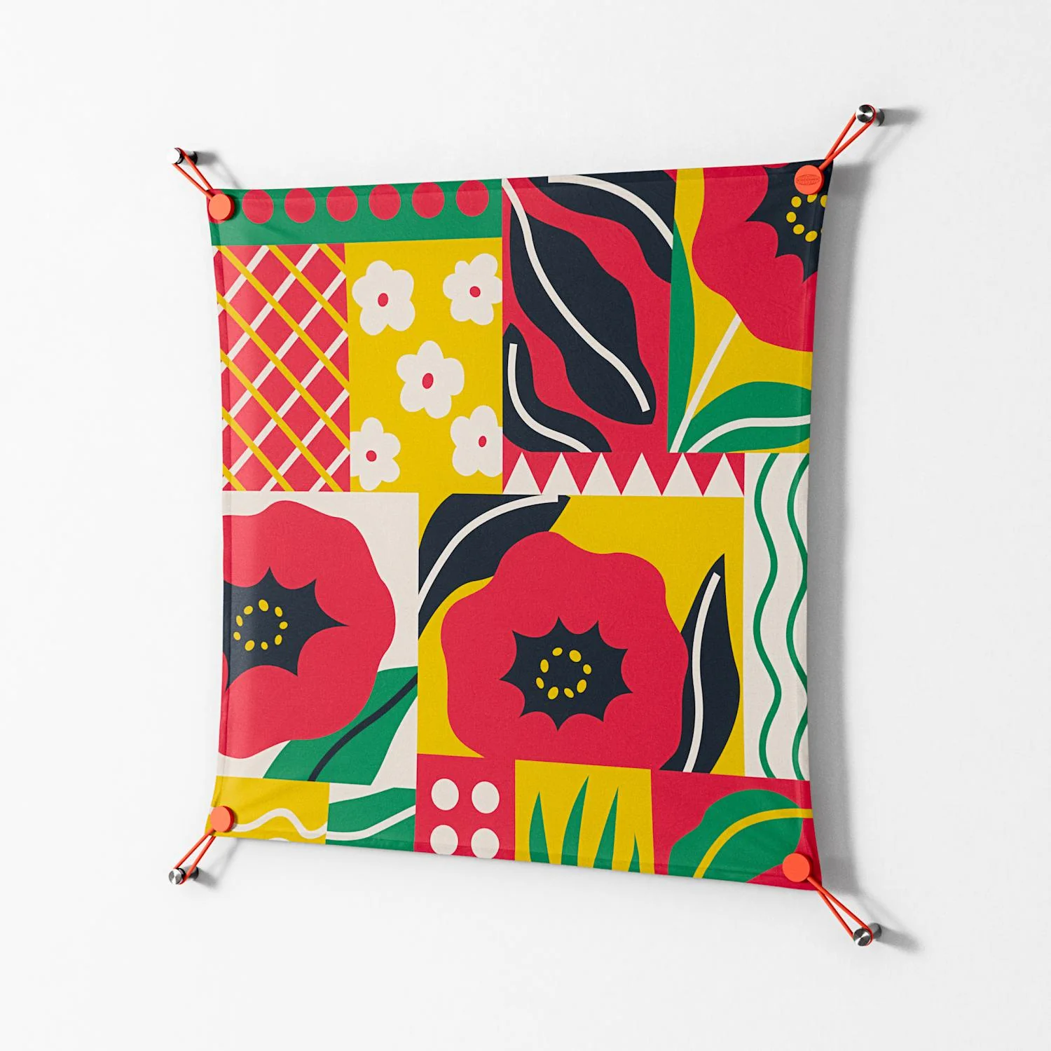 Flower C - Work On Wall - Heather Zhou - Orange - 70 x 70 cm - Image 2