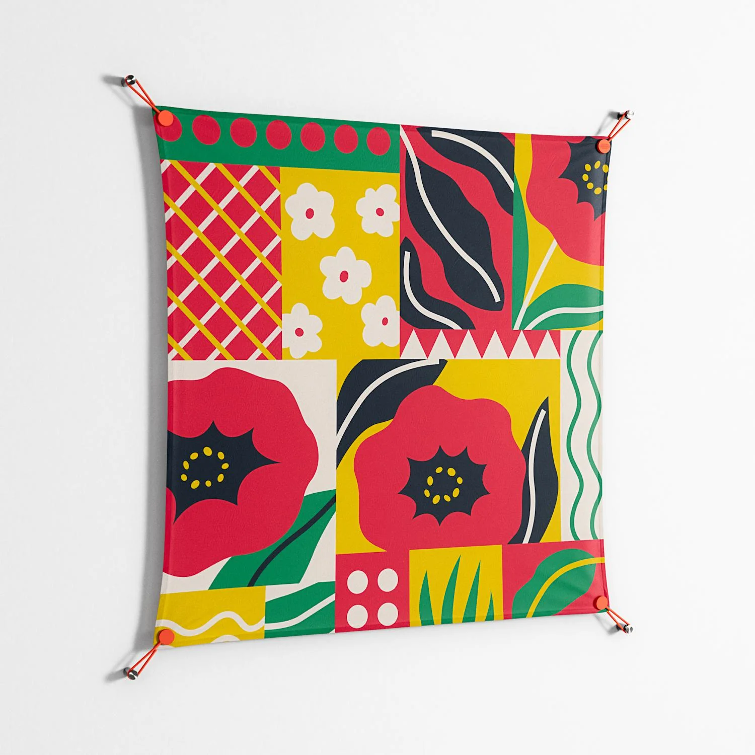 Flower C - Work On Wall - Heather Zhou - Orange - 90 x 90 cm - Image 2