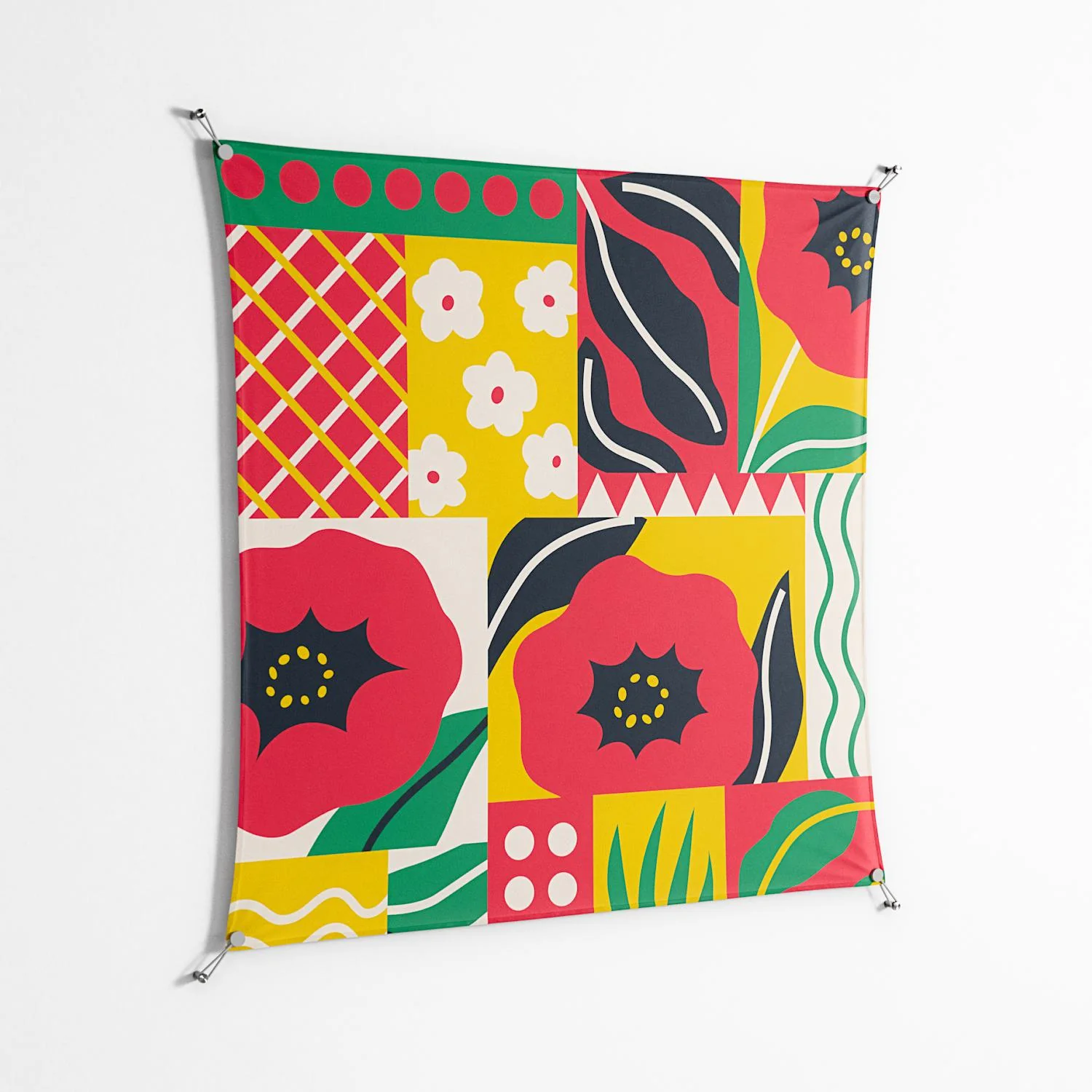 Flower C - Work On Wall - Heather Zhou - Silver - 140 x 140 cm - Image 2