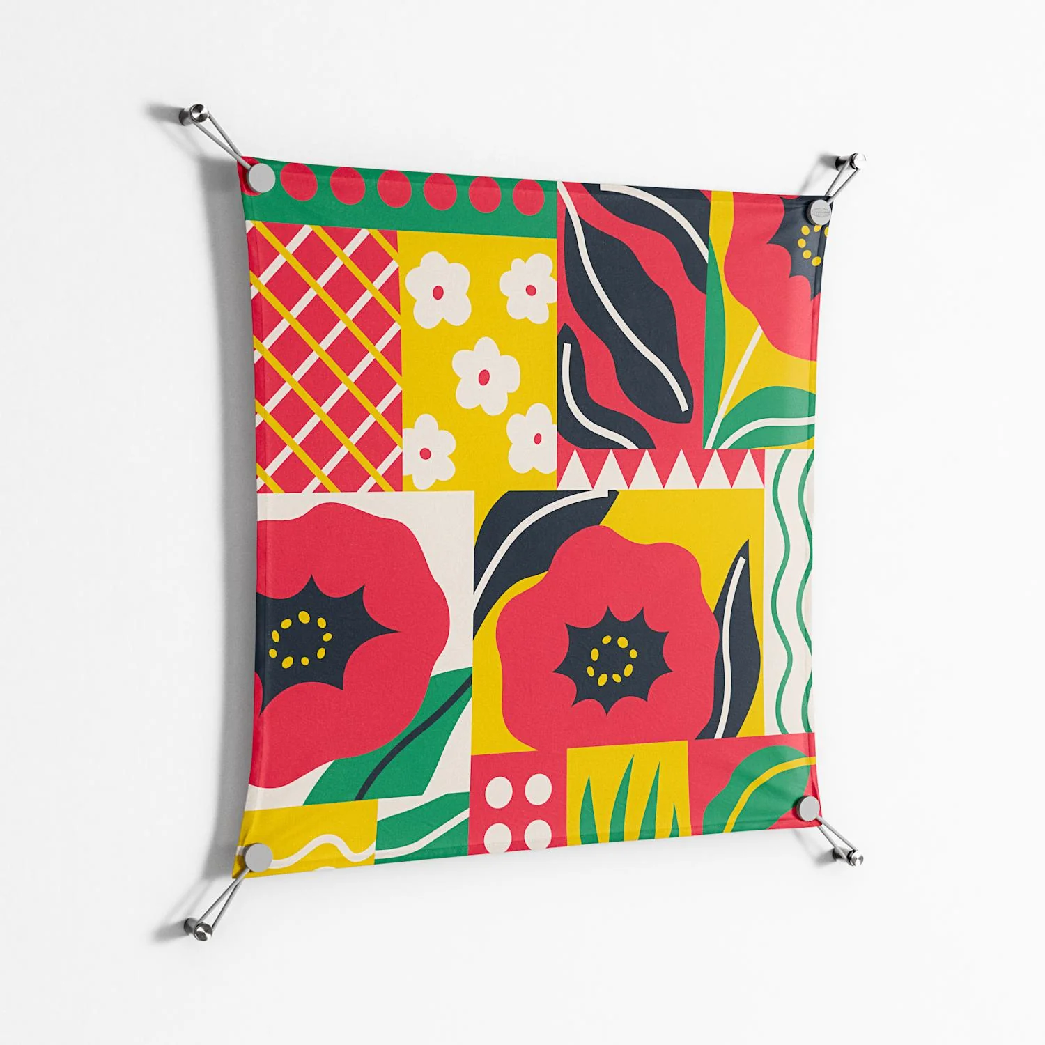 Flower C - Work On Wall - Heather Zhou - Silver - 70 x 70 cm - Image 2