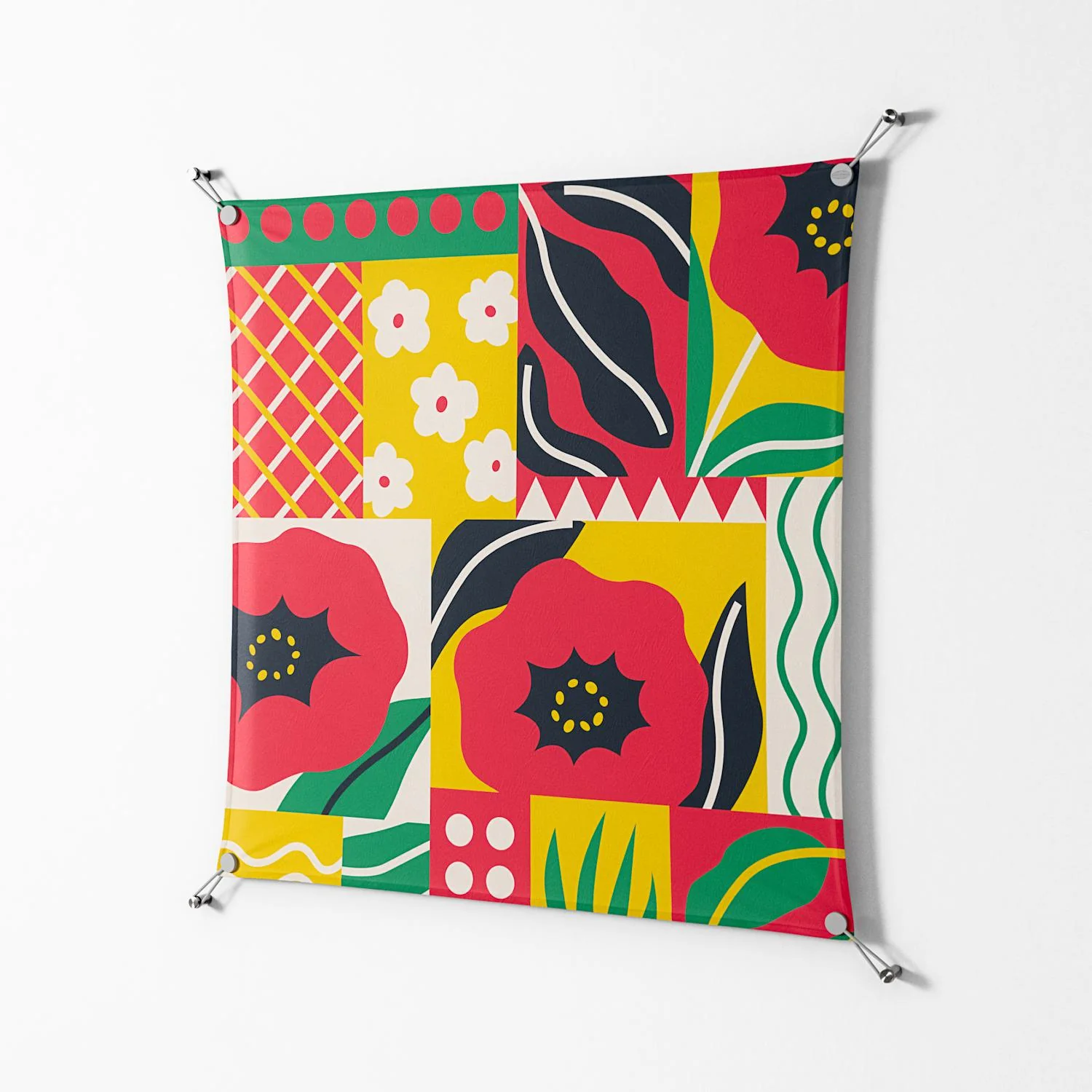Flower C - Work On Wall - Heather Zhou - Silver - 90 x 90 cm - Image 2