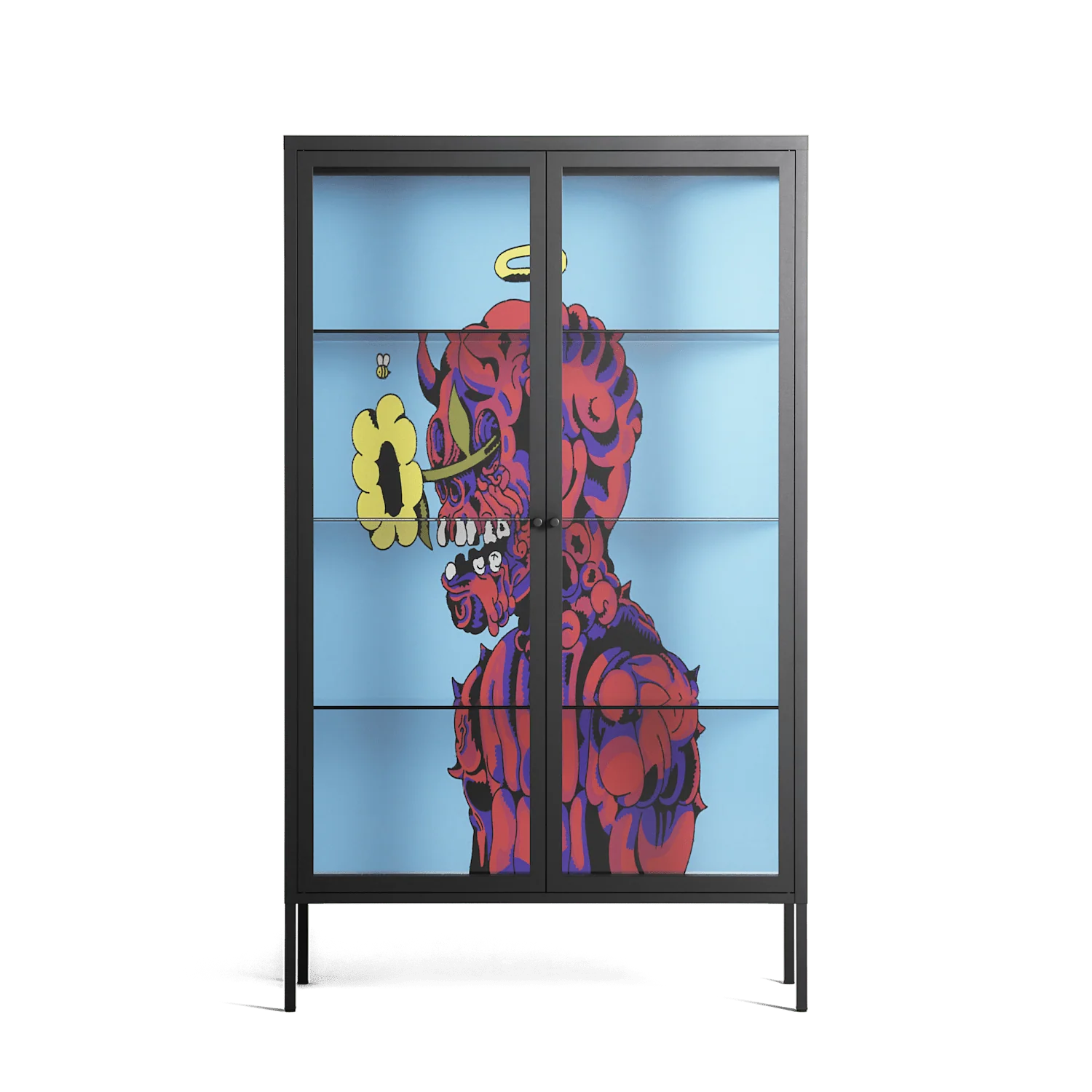 Flower - Cabinet - Cezar Berje - Antracite - Clear glass