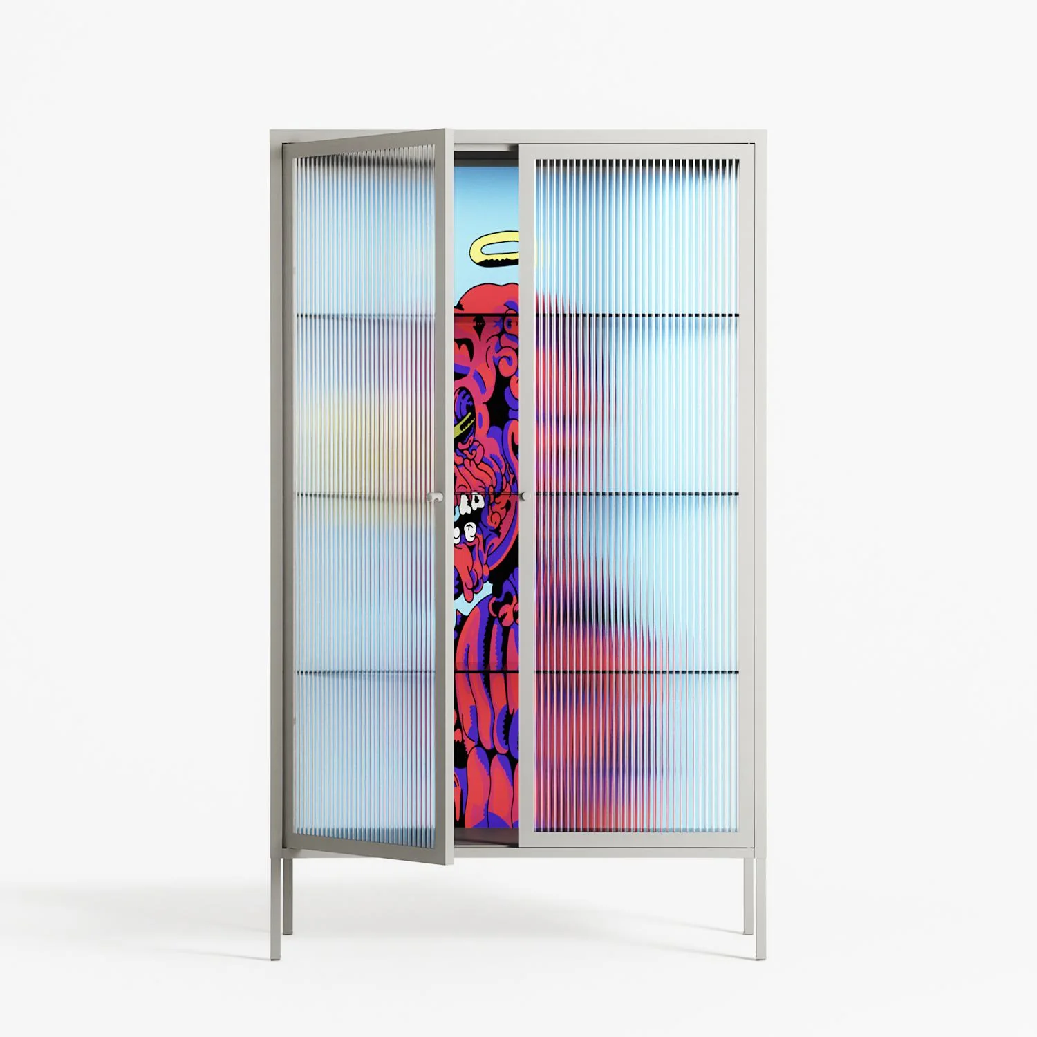 Flower - Cabinet - Cezar Berje - Chalk - Reeded glass - Image 2