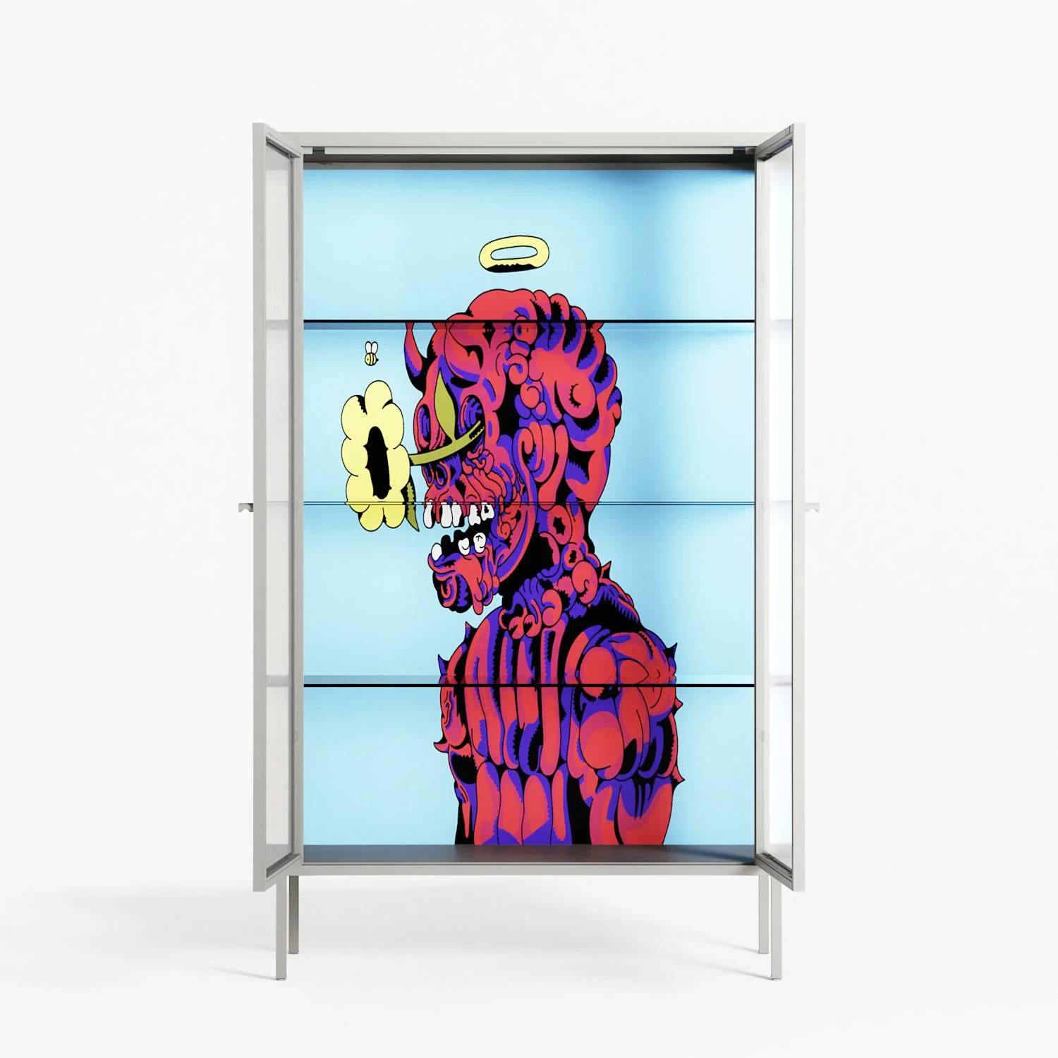 Flower - Cabinet - Cezar Berje - Chalk - Reeded glass - Image 3