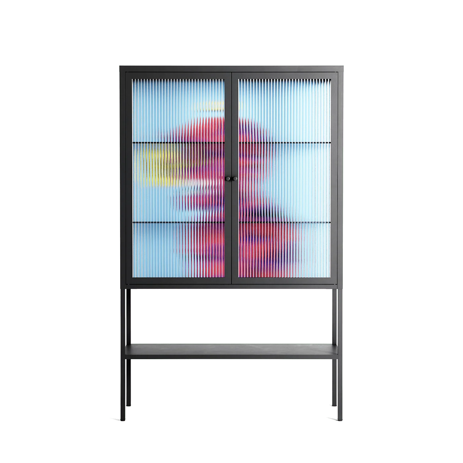 Flower - Loft Cabinet - Cezar Berje - Antracite - Reeded glass