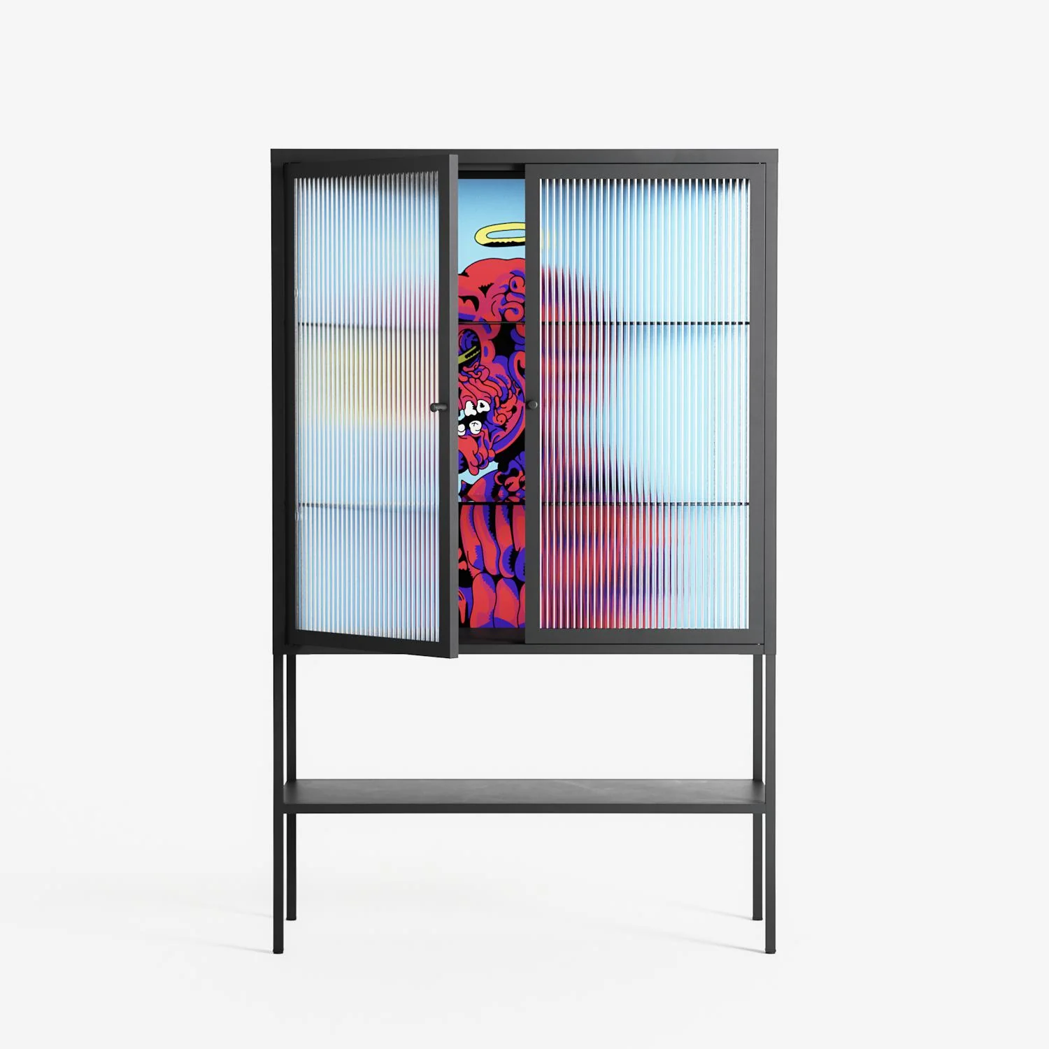 Flower - Loft Cabinet - Cezar Berje - Antracite - Reeded glass - Image 2