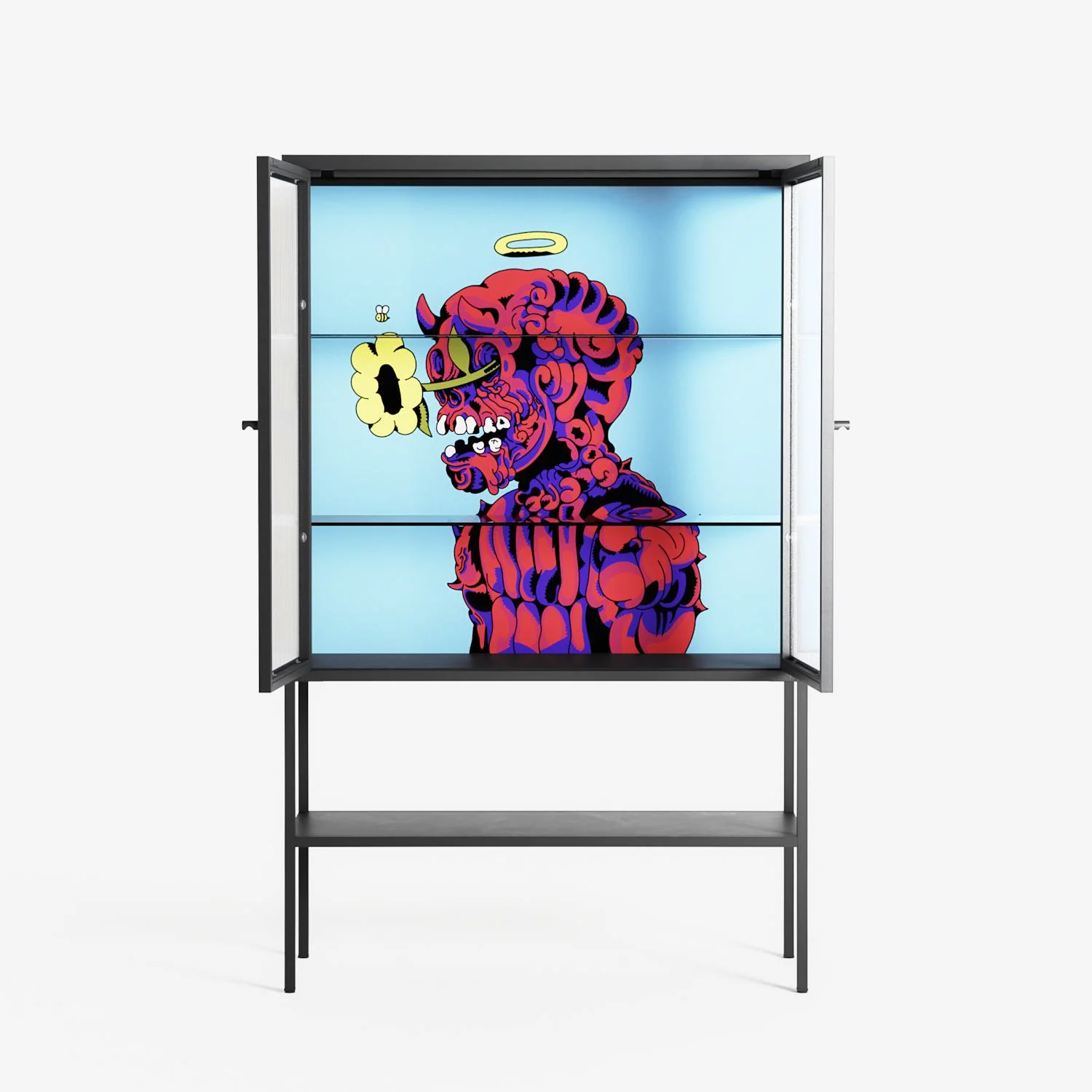 Flower - Loft Cabinet - Cezar Berje - Antracite - Reeded glass - Image 3