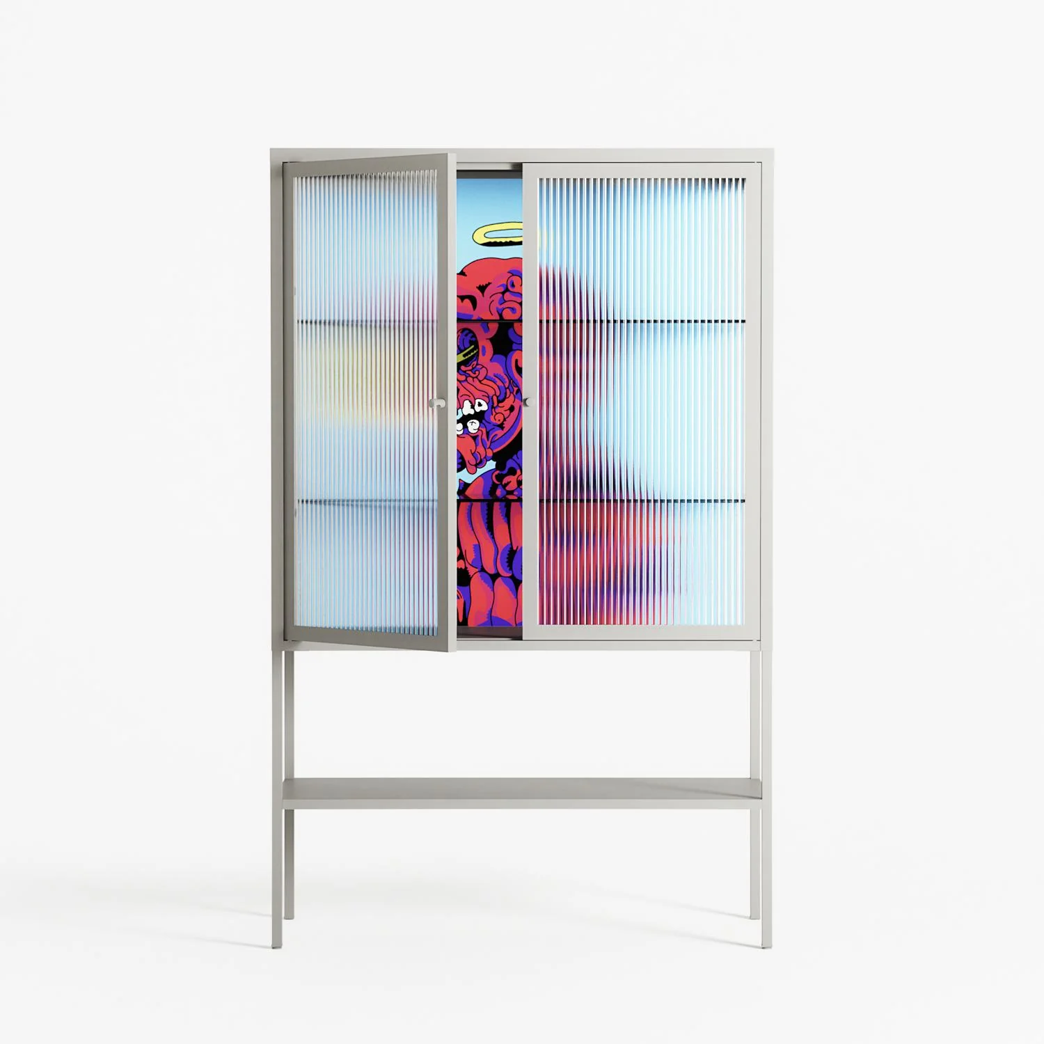 Flower - Loft Cabinet - Cezar Berje - Chalk - Reeded glass - Image 2