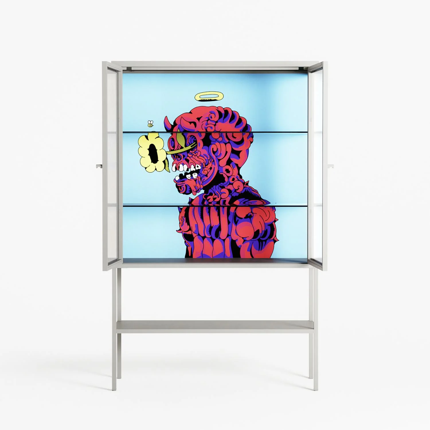 Flower - Loft Cabinet - Cezar Berje - Chalk - Reeded glass - Image 3