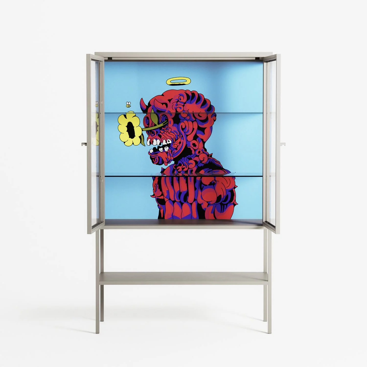 Flower - Loft Cabinet - Cezar Berje - Pebble - Clear glass - Image 3