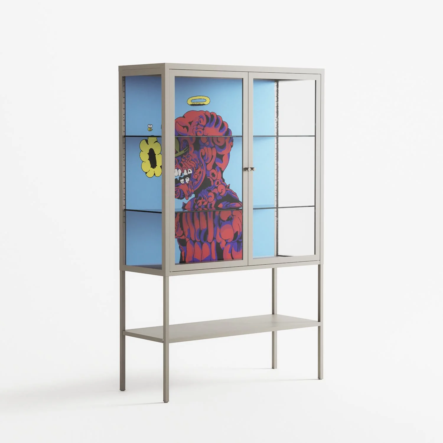 Flower - Loft Cabinet - Cezar Berje - Pebble - Clear glass - Image 4