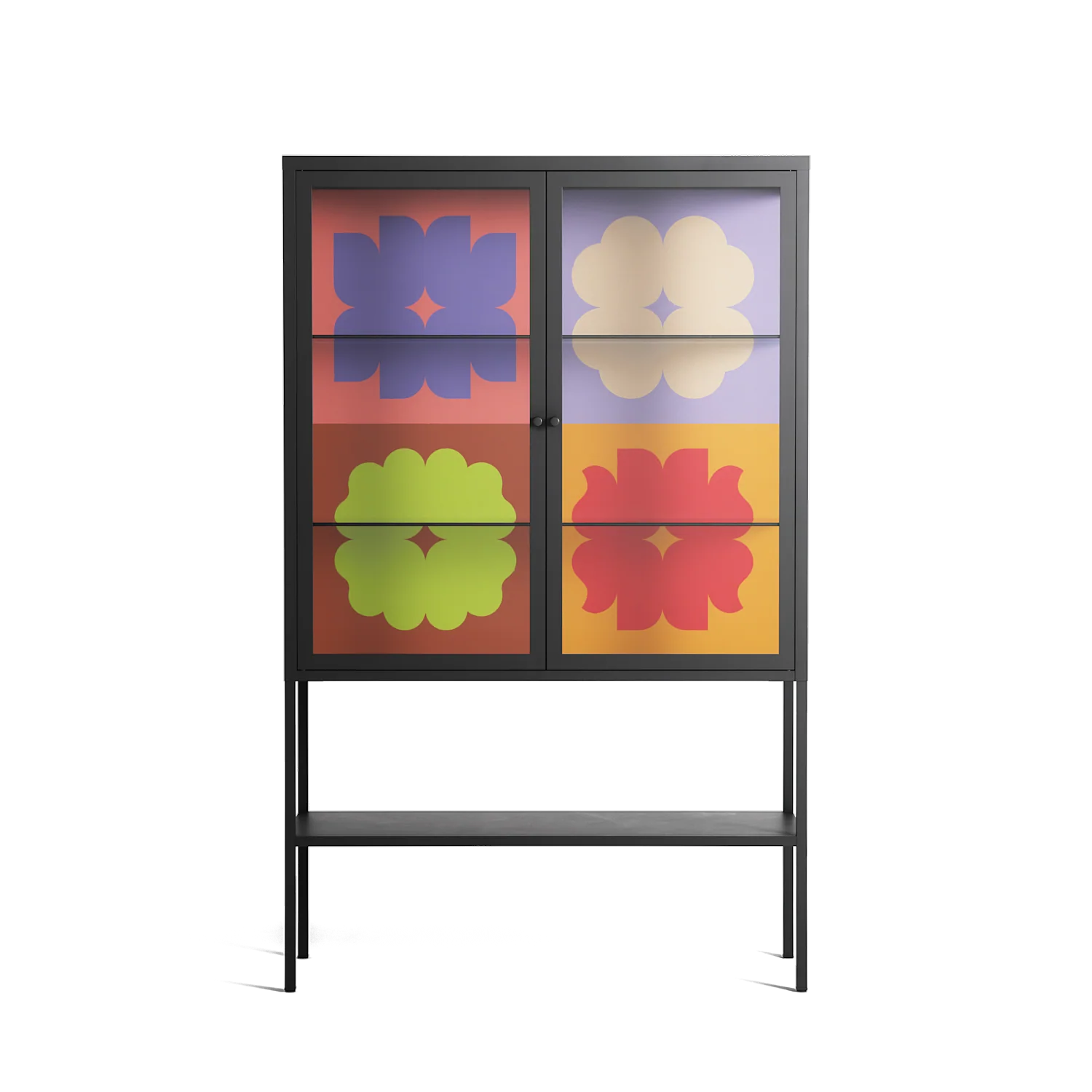 Flowers All - Loft Cabinet - Linus Lohoff - Antracite - Clear glass
