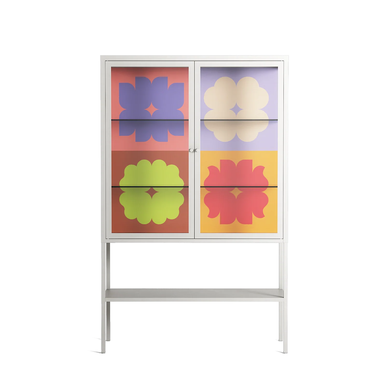 Flowers All - Loft Cabinet - Linus Lohoff - Chalk - Clear glass