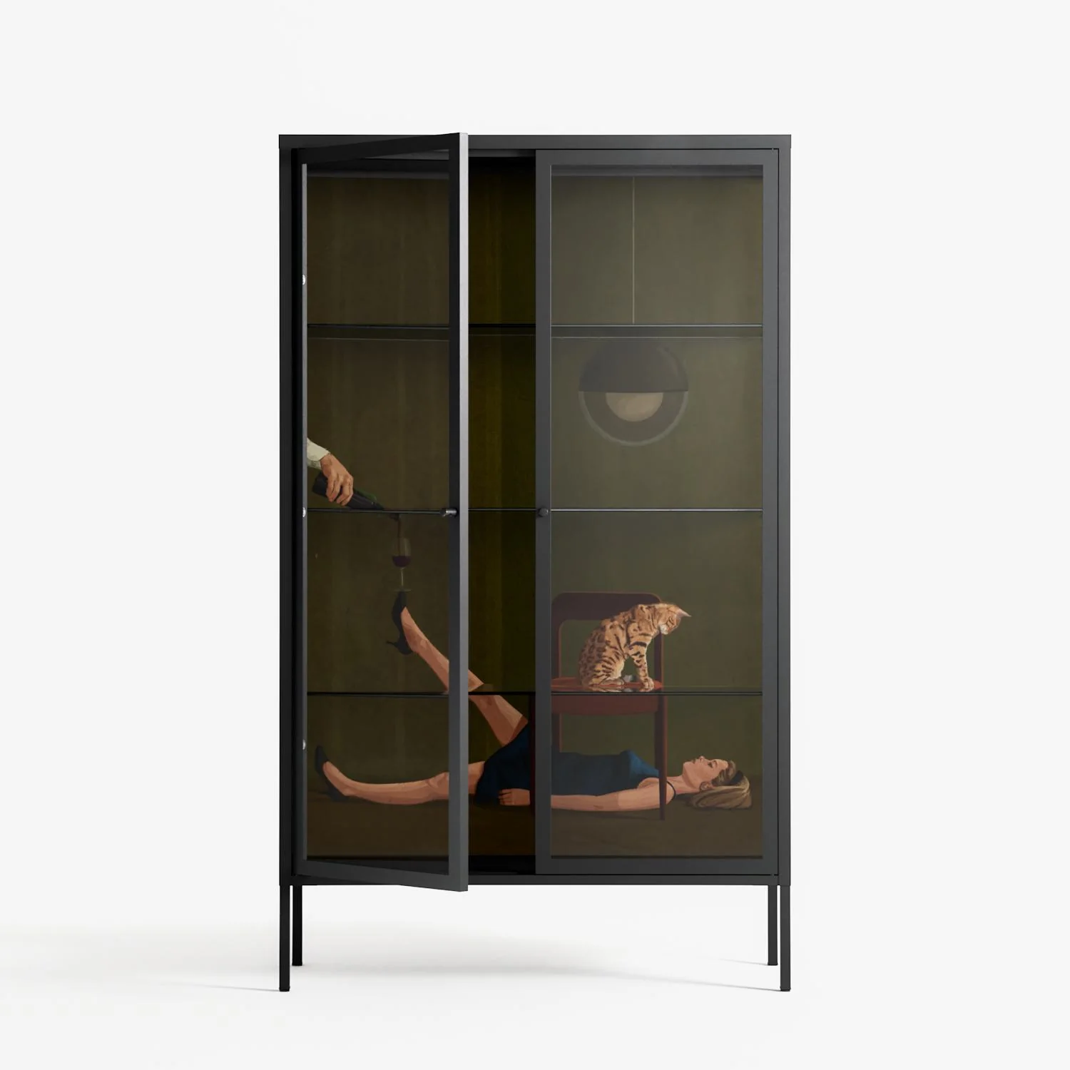 Friday Night Rituals - Cabinet - Kristin Eriksson - Antracite - Clear glass - Image 2