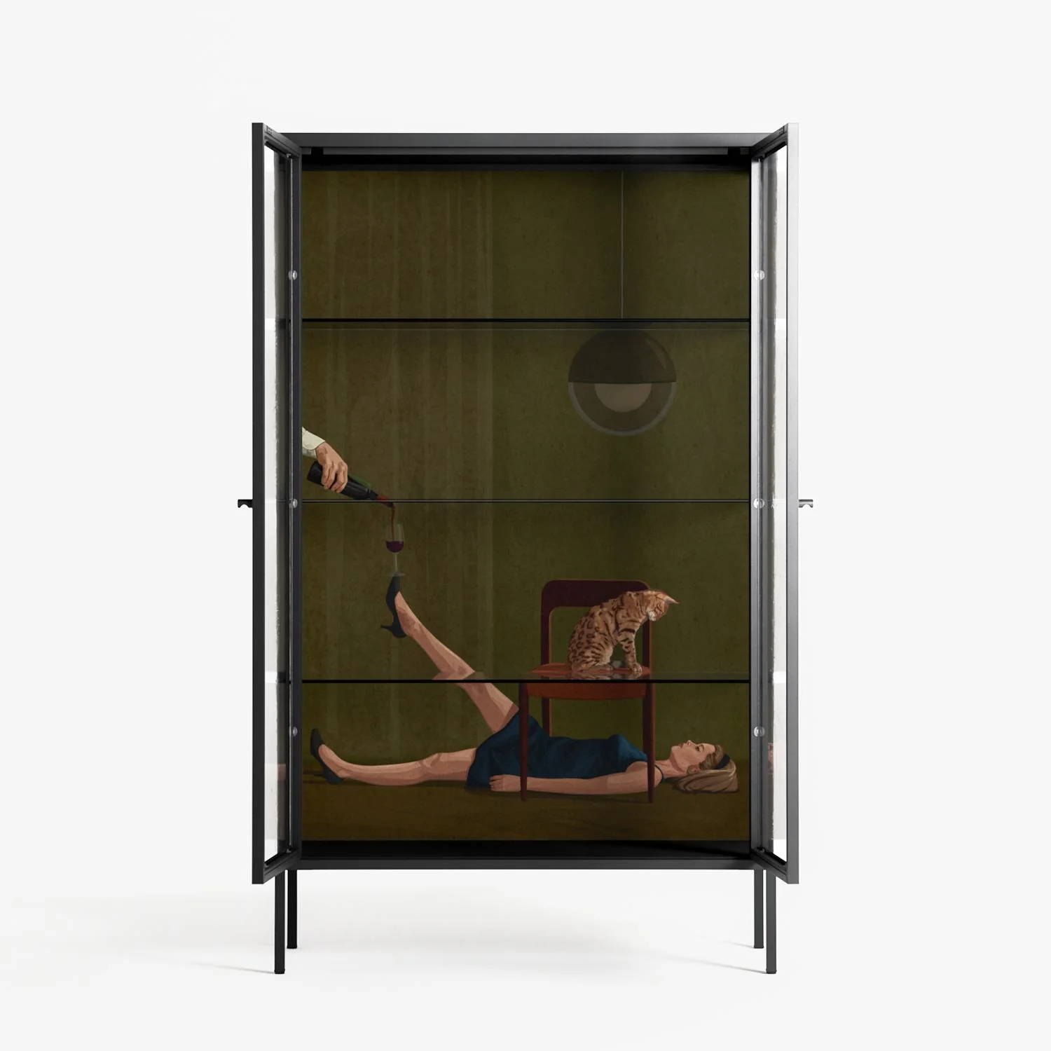Friday Night Rituals - Cabinet - Kristin Eriksson - Antracite - Clear glass - Image 3