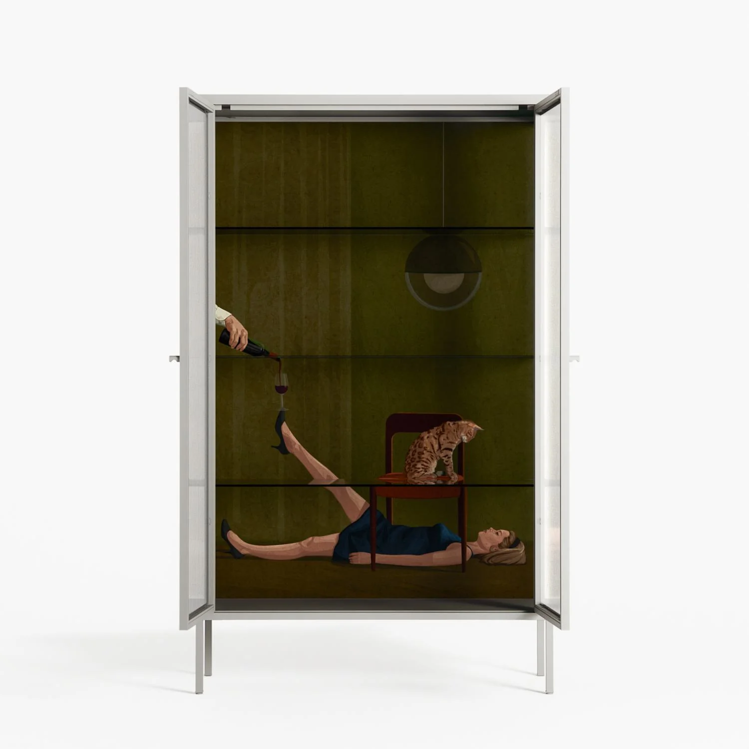 Friday Night Rituals - Cabinet - Kristin Eriksson - Chalk - Reeded glass - Image 3