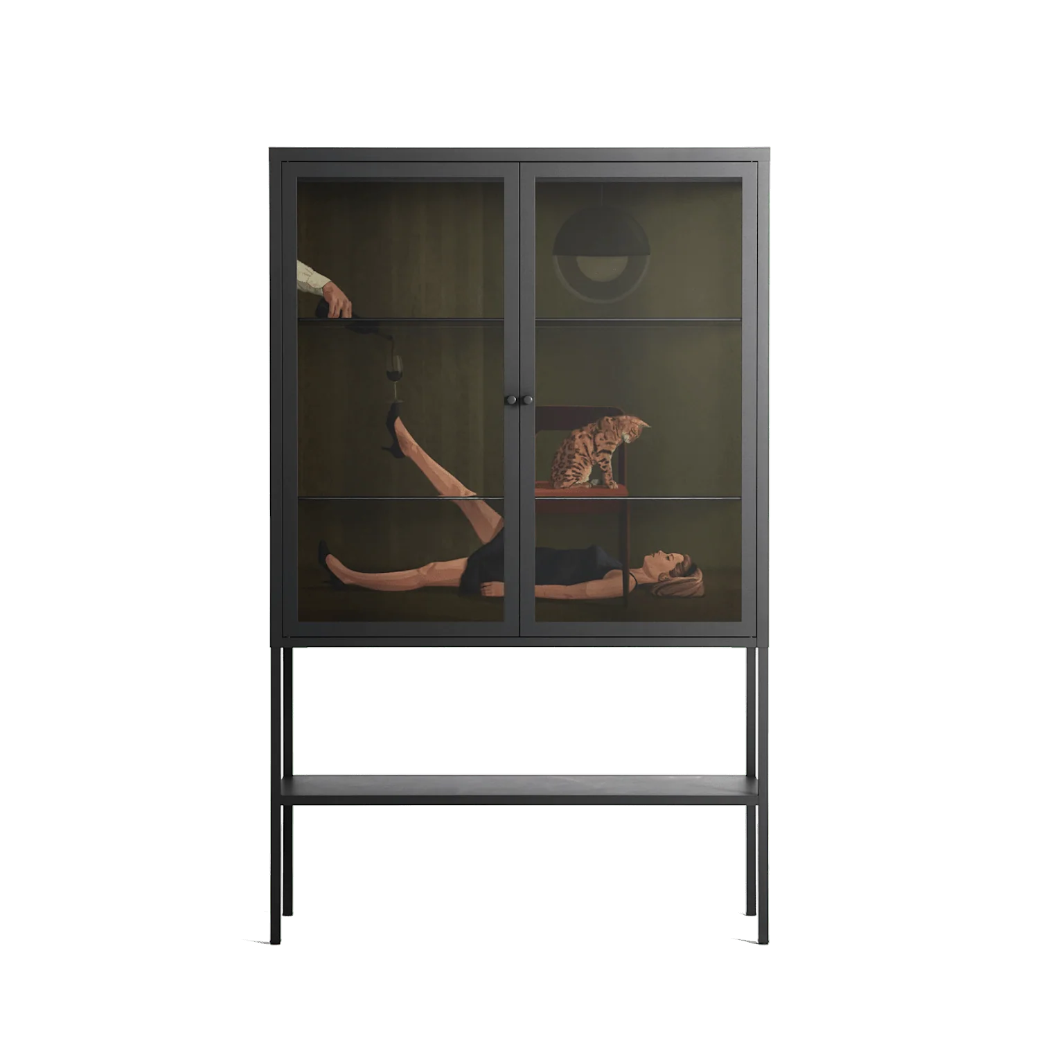 Friday Night Rituals - Loft Cabinet - Kristin Eriksson - Antracite - Clear glass