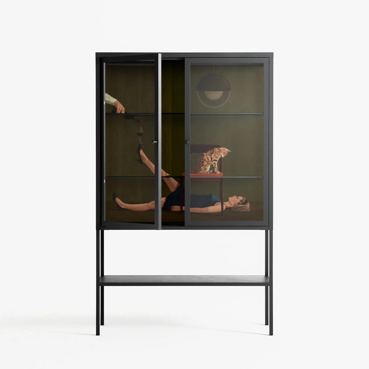 Friday Night Rituals - Loft Cabinet - Kristin Eriksson - Antracite - Clear glass - Image 2