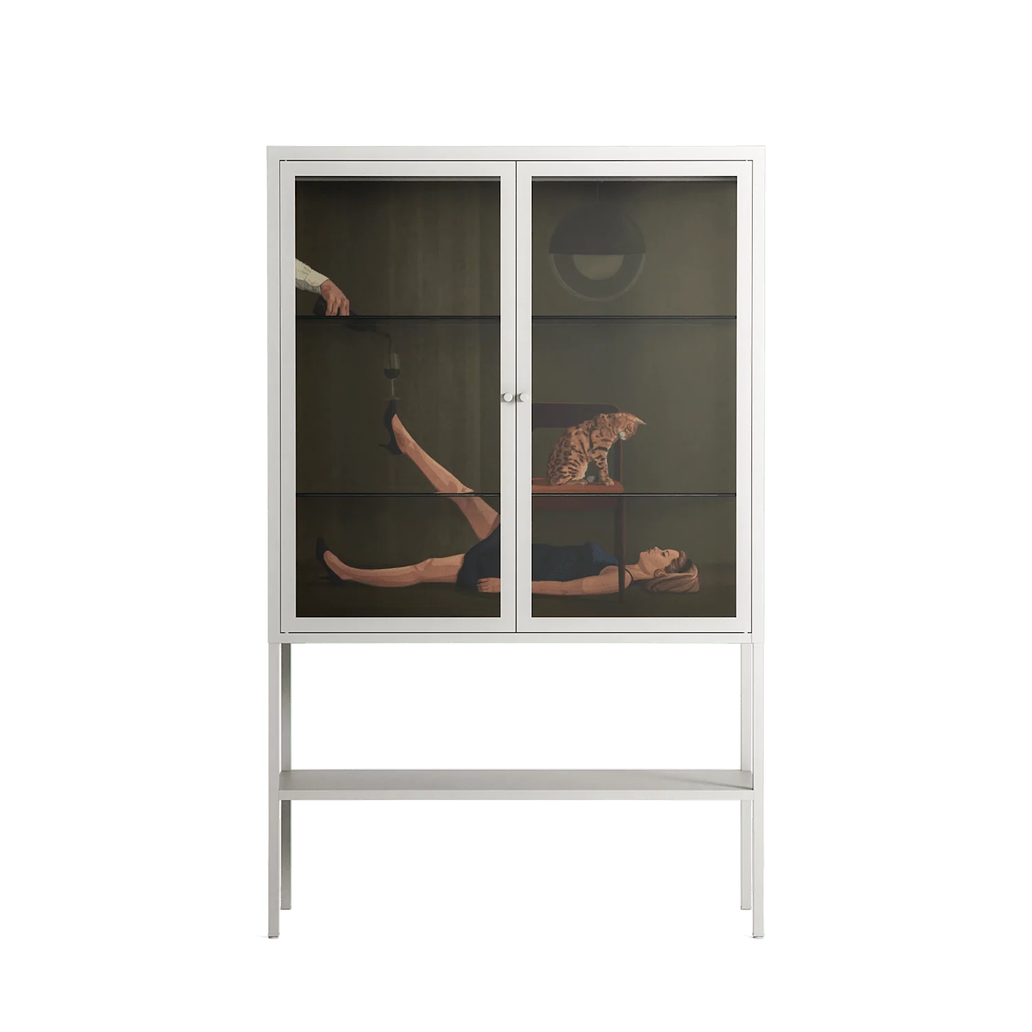 Friday Night Rituals - Loft Cabinet - Kristin Eriksson - Chalk - Clear glass