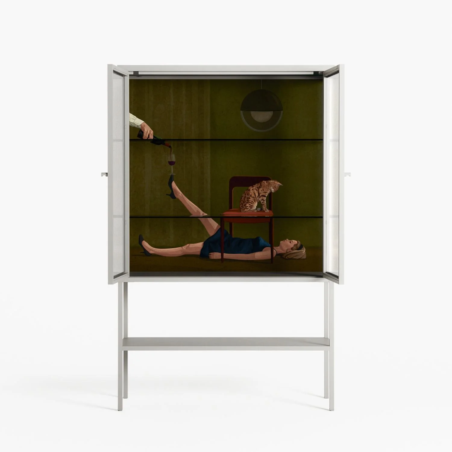 Friday Night Rituals - Loft Cabinet - Kristin Eriksson - Chalk - Reeded glass - Image 3