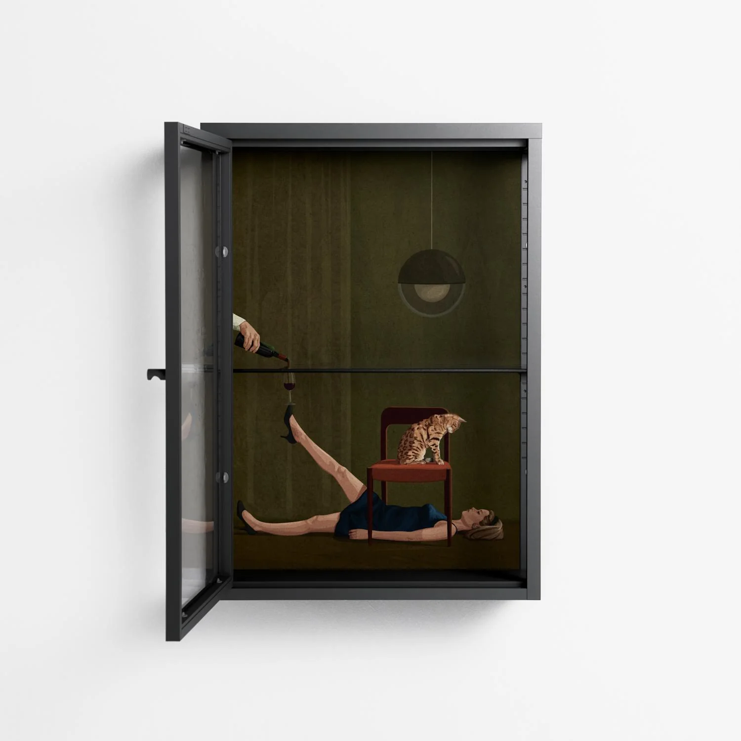 Friday Night Rituals - Wall Cabinet - Kristin Eriksson - Antracite - Clear glass - Image 3