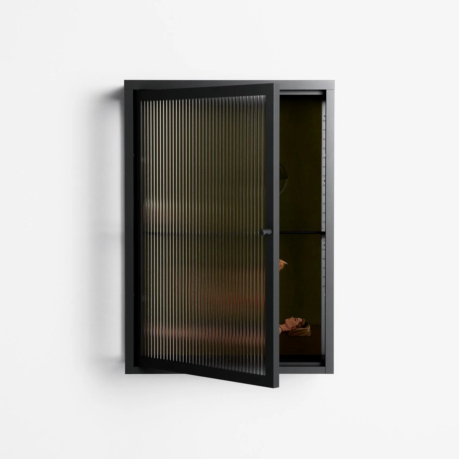 Friday Night Rituals - Wall Cabinet - Kristin Eriksson - Antracite - Reeded glass - Image 2