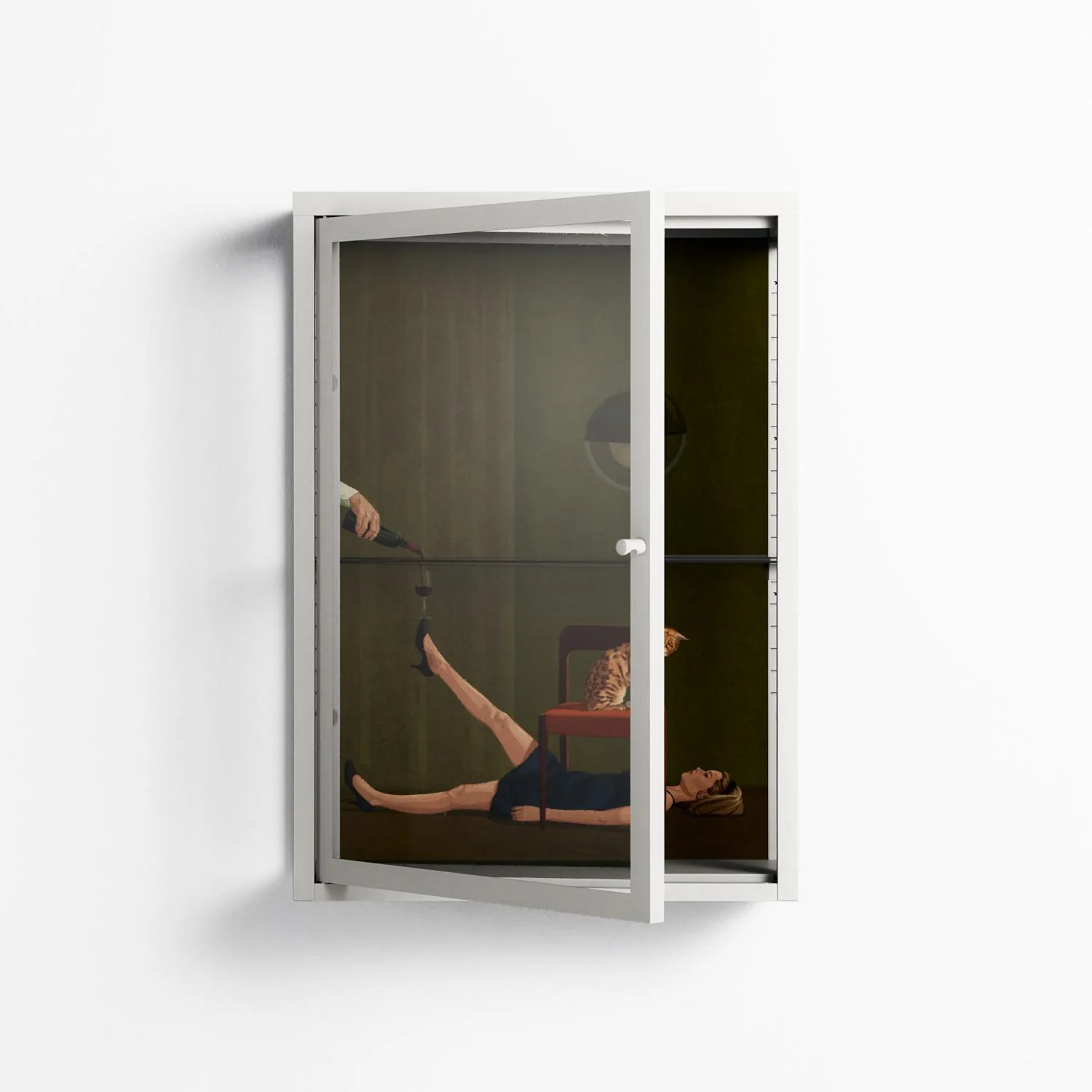 Friday Night Rituals - Wall Cabinet - Kristin Eriksson - Chalk - Clear glass - Image 2