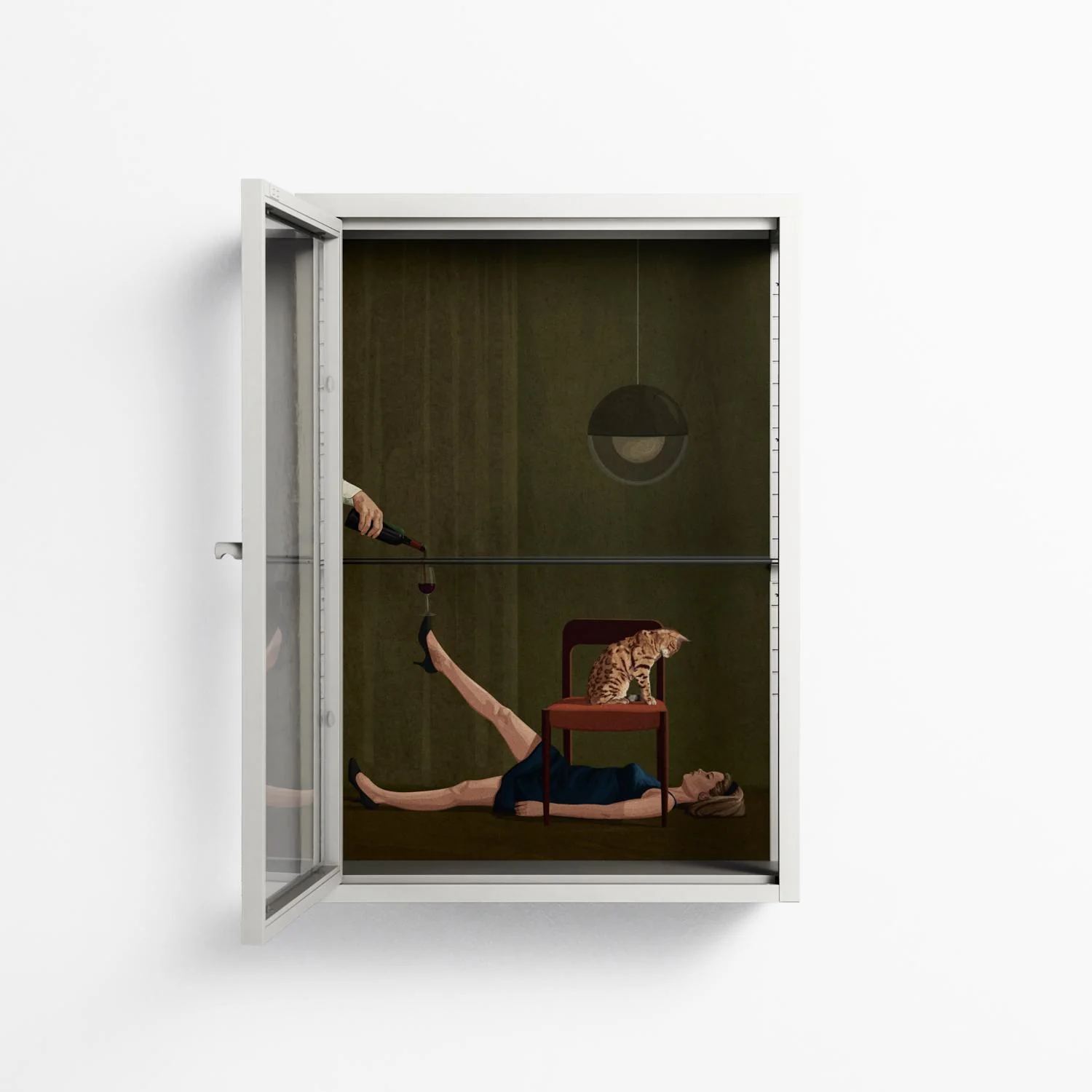 Friday Night Rituals - Wall Cabinet - Kristin Eriksson - Chalk - Clear glass - Image 3